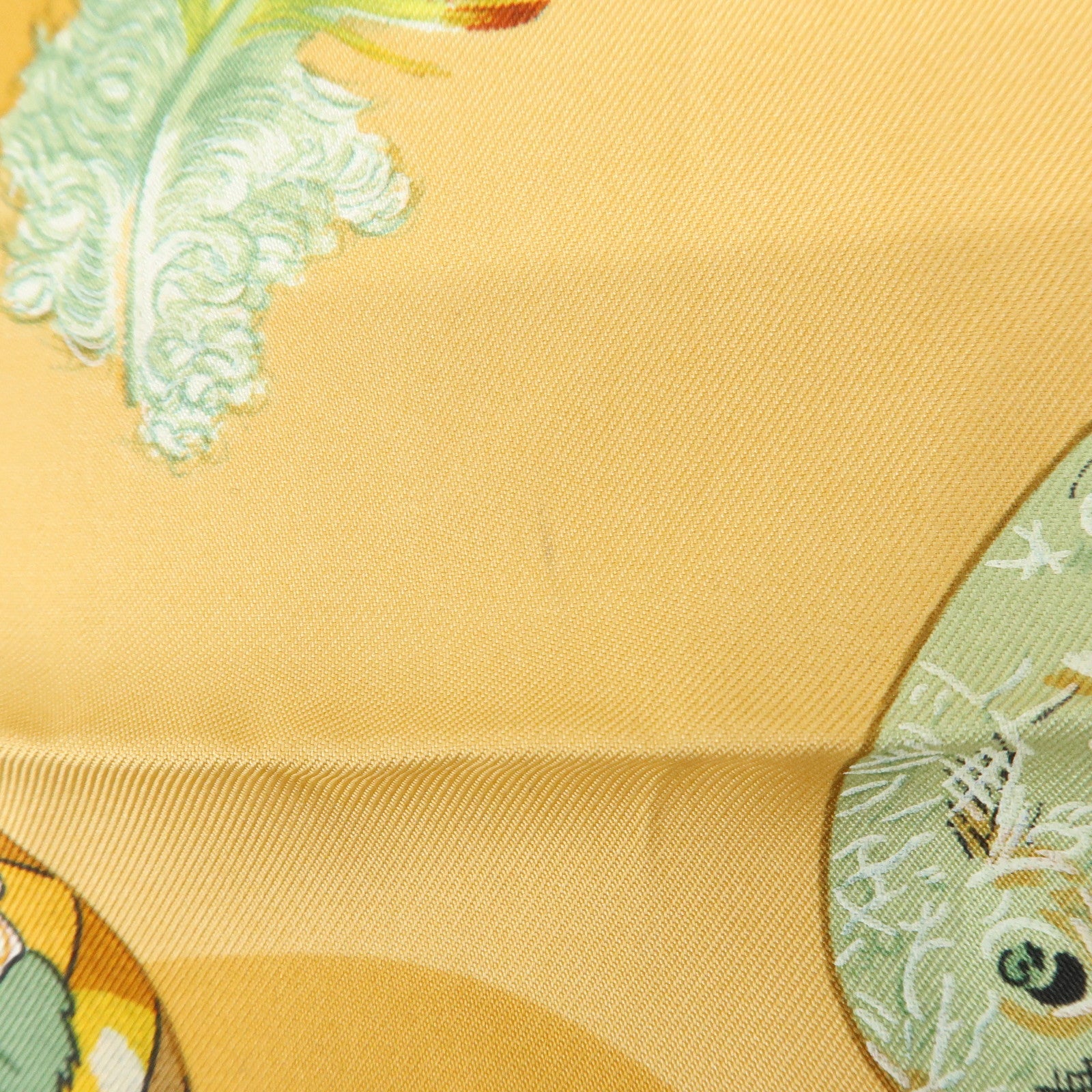 HERMES Carre 90 Silk 100% Scarf COUVEE D HERMES Brown Yellow