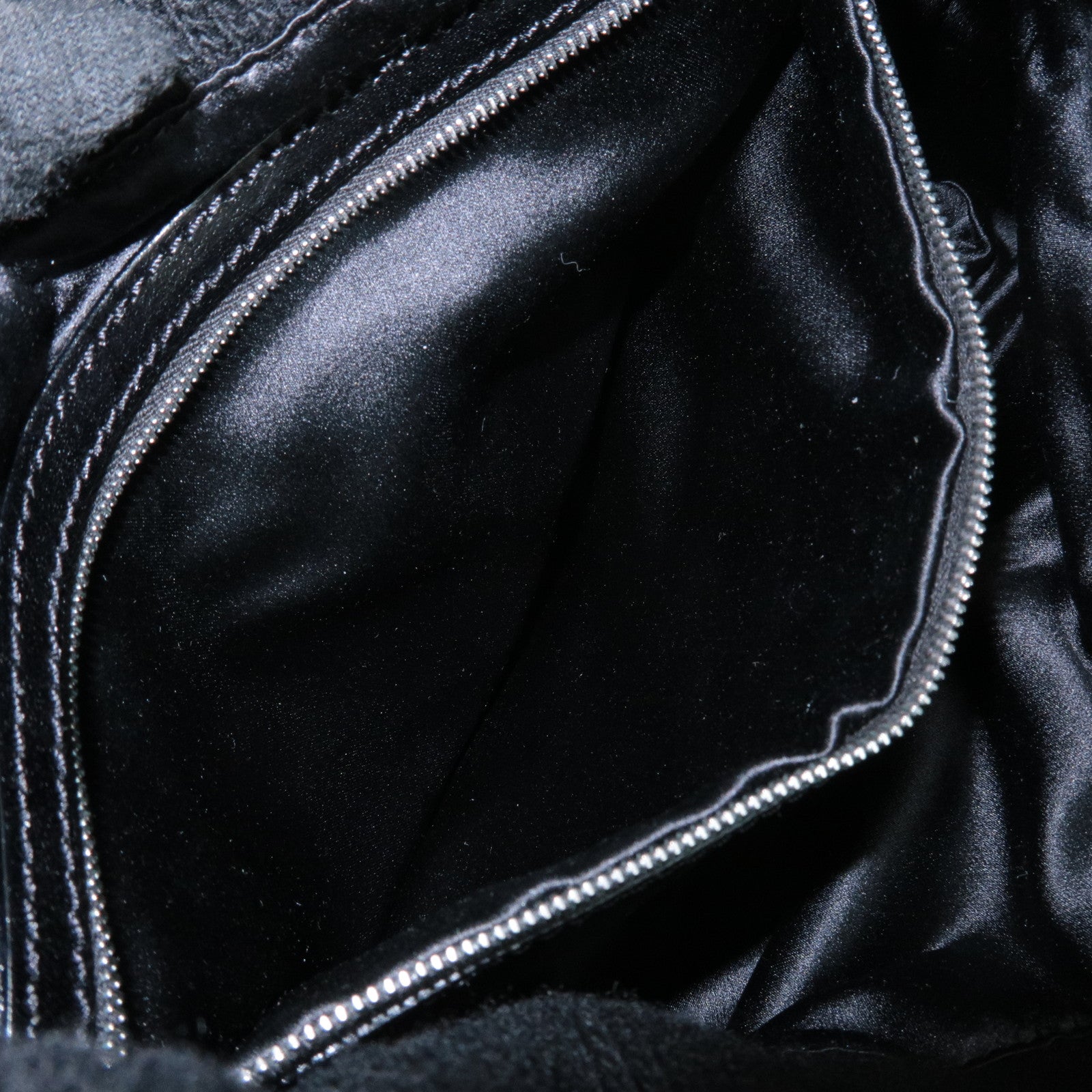 FENDI Wool Leather Tote Bag Shoulder Bag Black 26633 Used