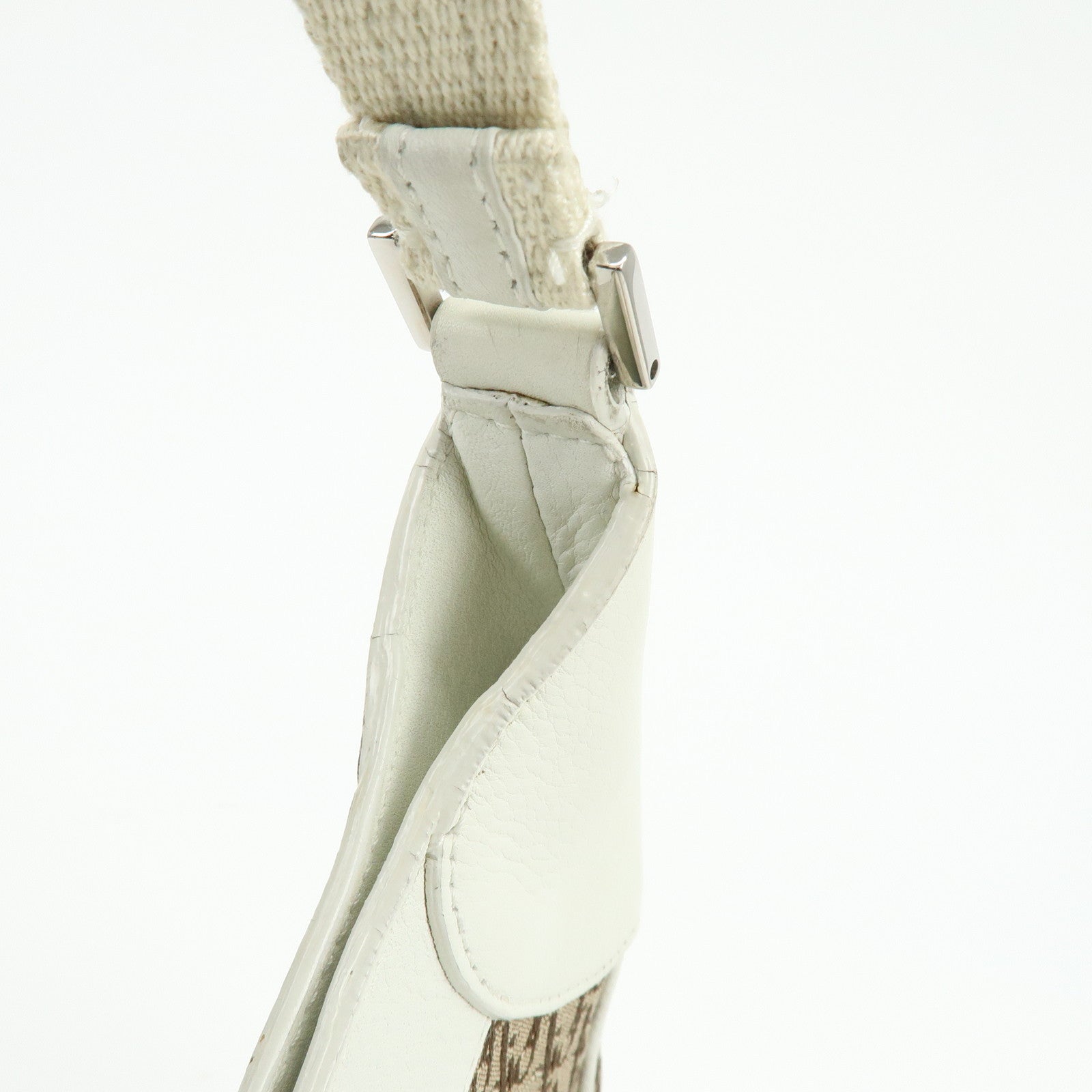 Christian Dior Trotter Jacguard Canvas Leather Shoulder Bag Brown