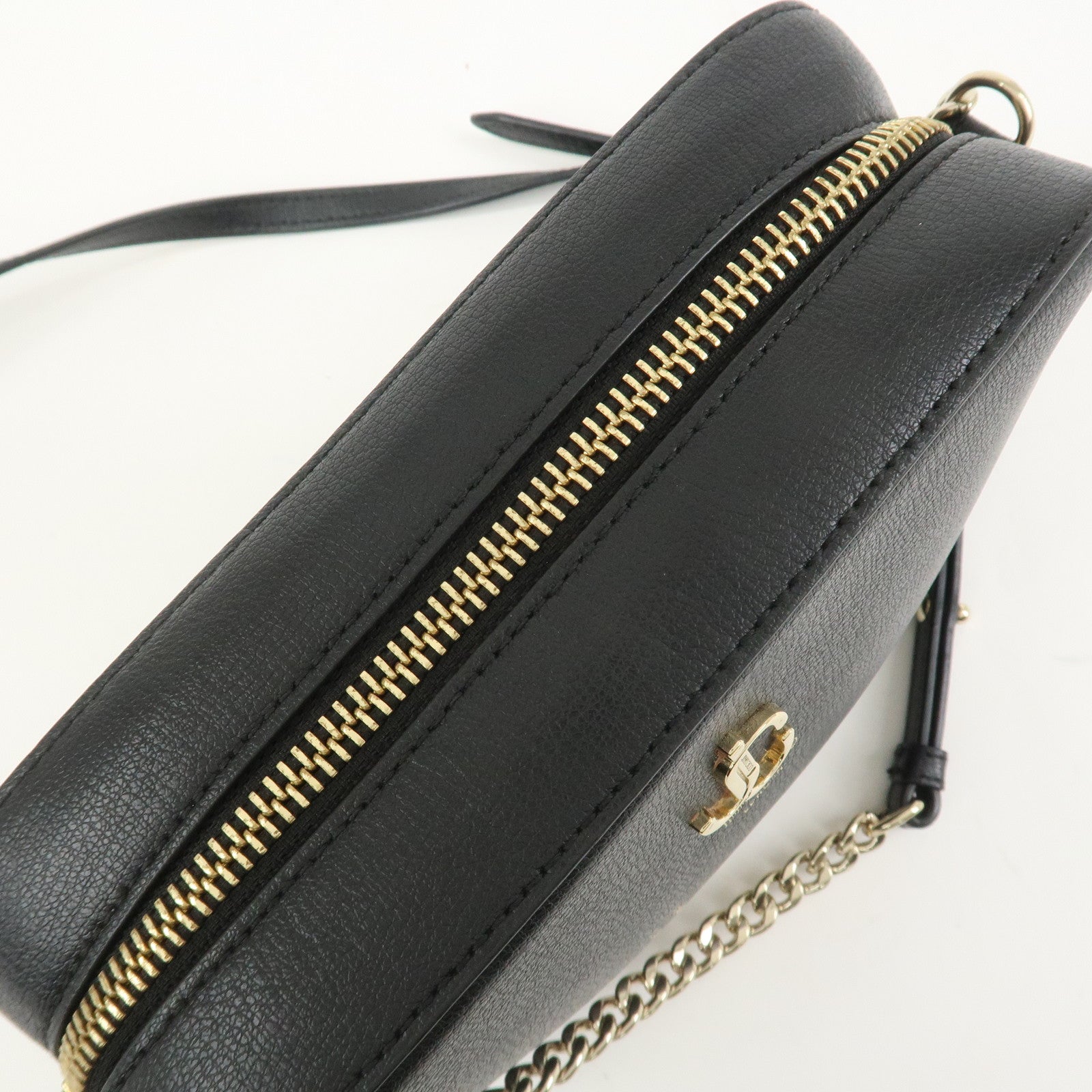 JIMMY CHOO Leather Shoulder Crossbody Bag KIMI Camera Bag Black