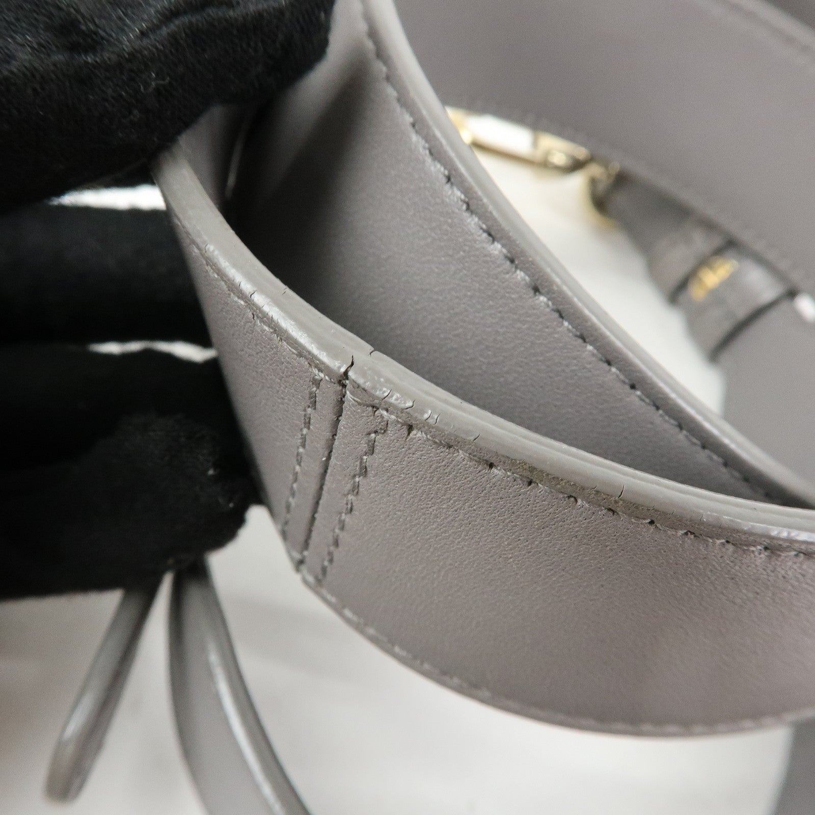 Christian Dior Lady Dior Cannage Leather 2Way Bag Hand Bag Gray