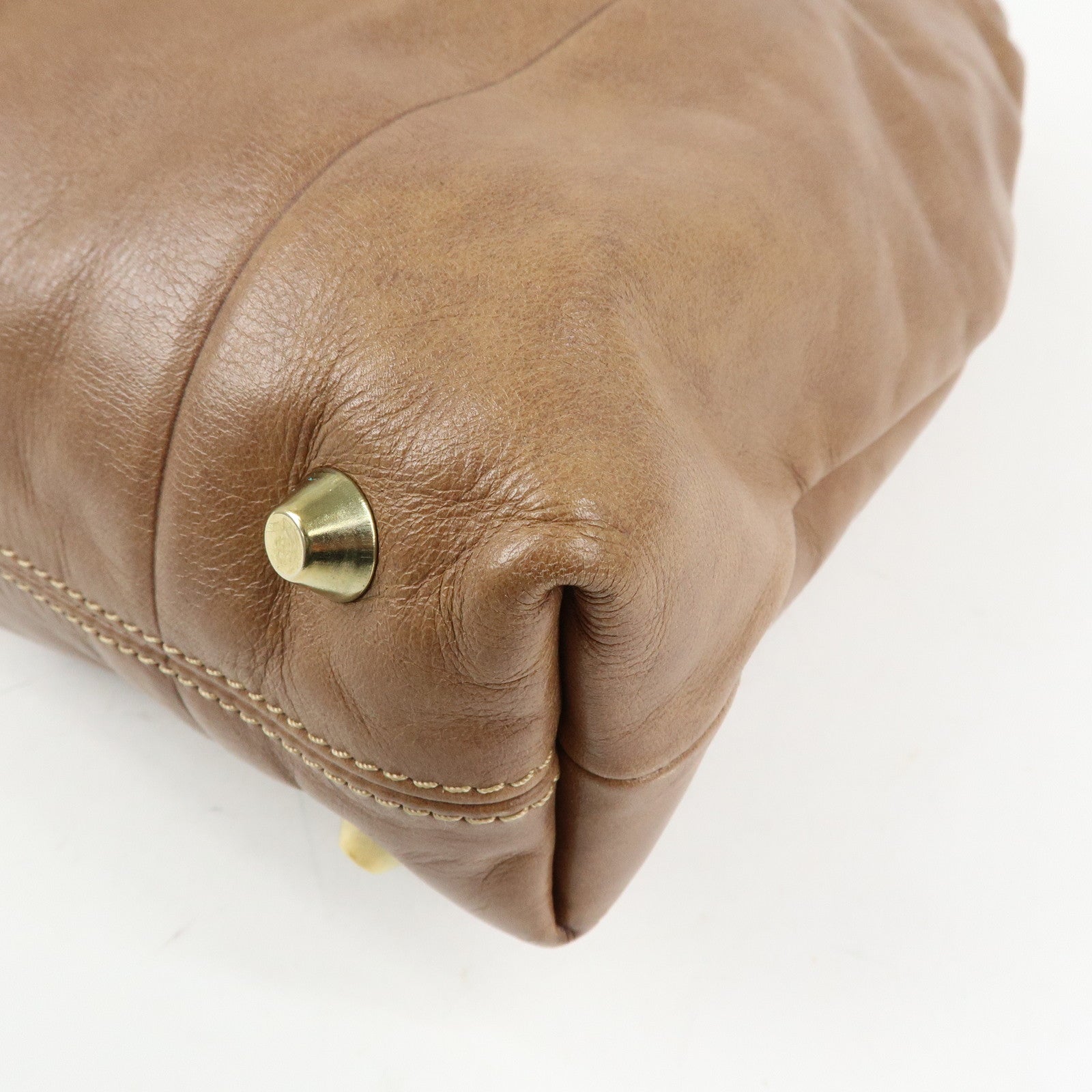 Chloe Victoria Leather Tote Bag Hand Bag Shoulder Bag Brown