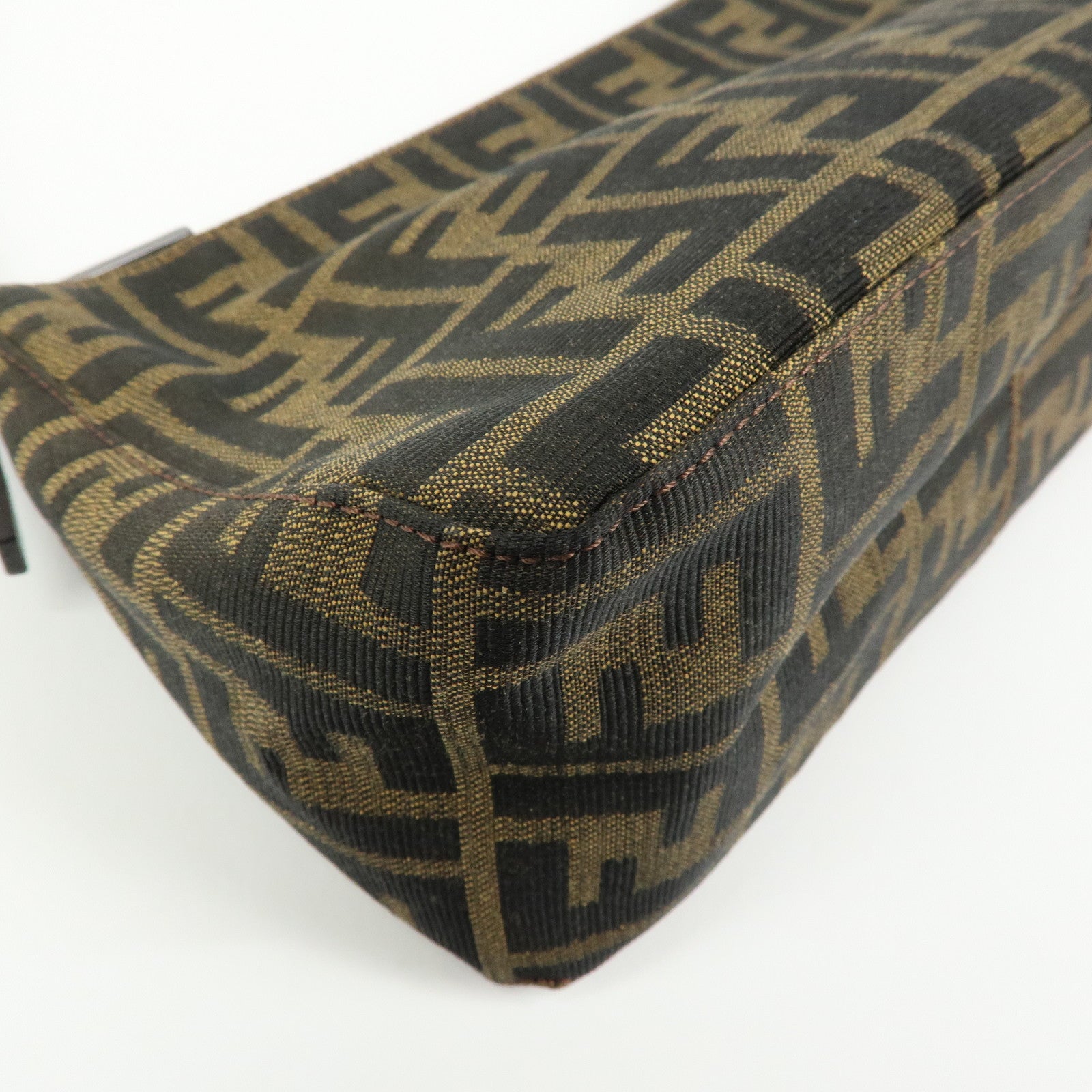 FENDI Zucca Canvas Leather Hand Bag Shoulder Bag Brown 8BR156
