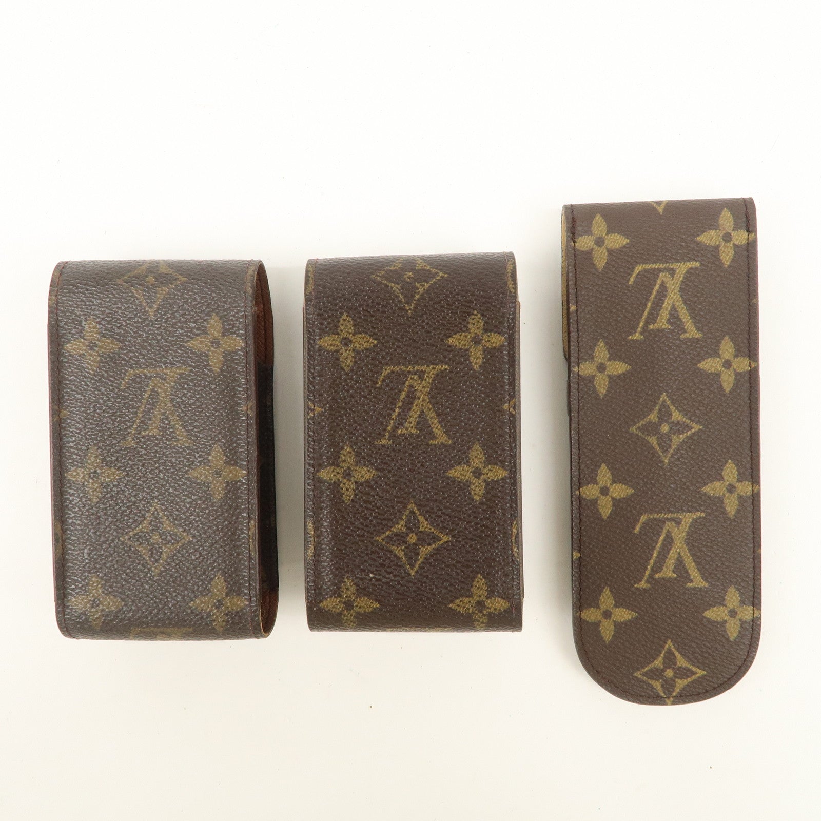 Louis Vuitton Monogram Set Of 3 Etui Cigarette Case Pen Case M63024 M62990 Used