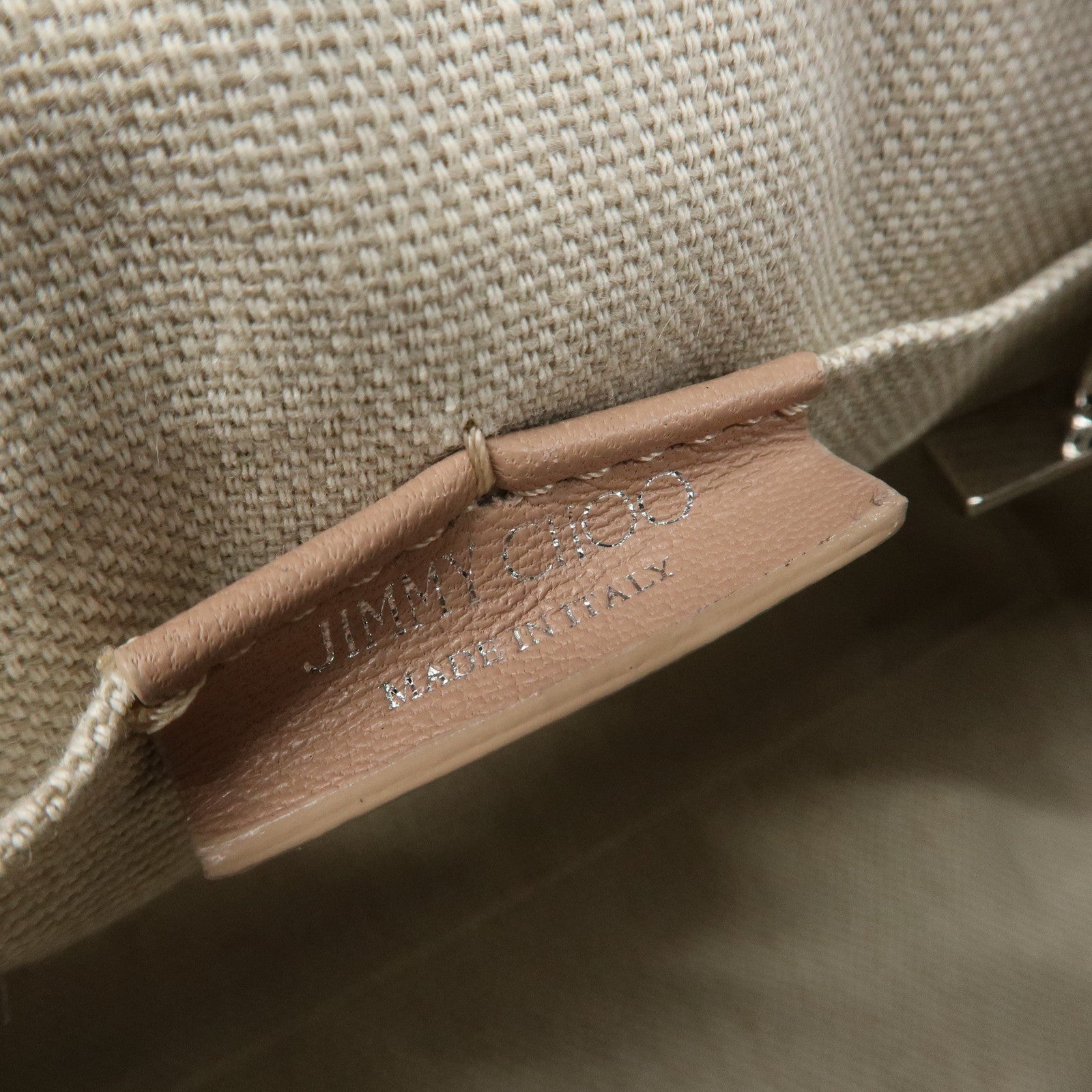 JIMMY CHOO Leather HELIA BOWLING S 2Way Hand Bag Pink Beige