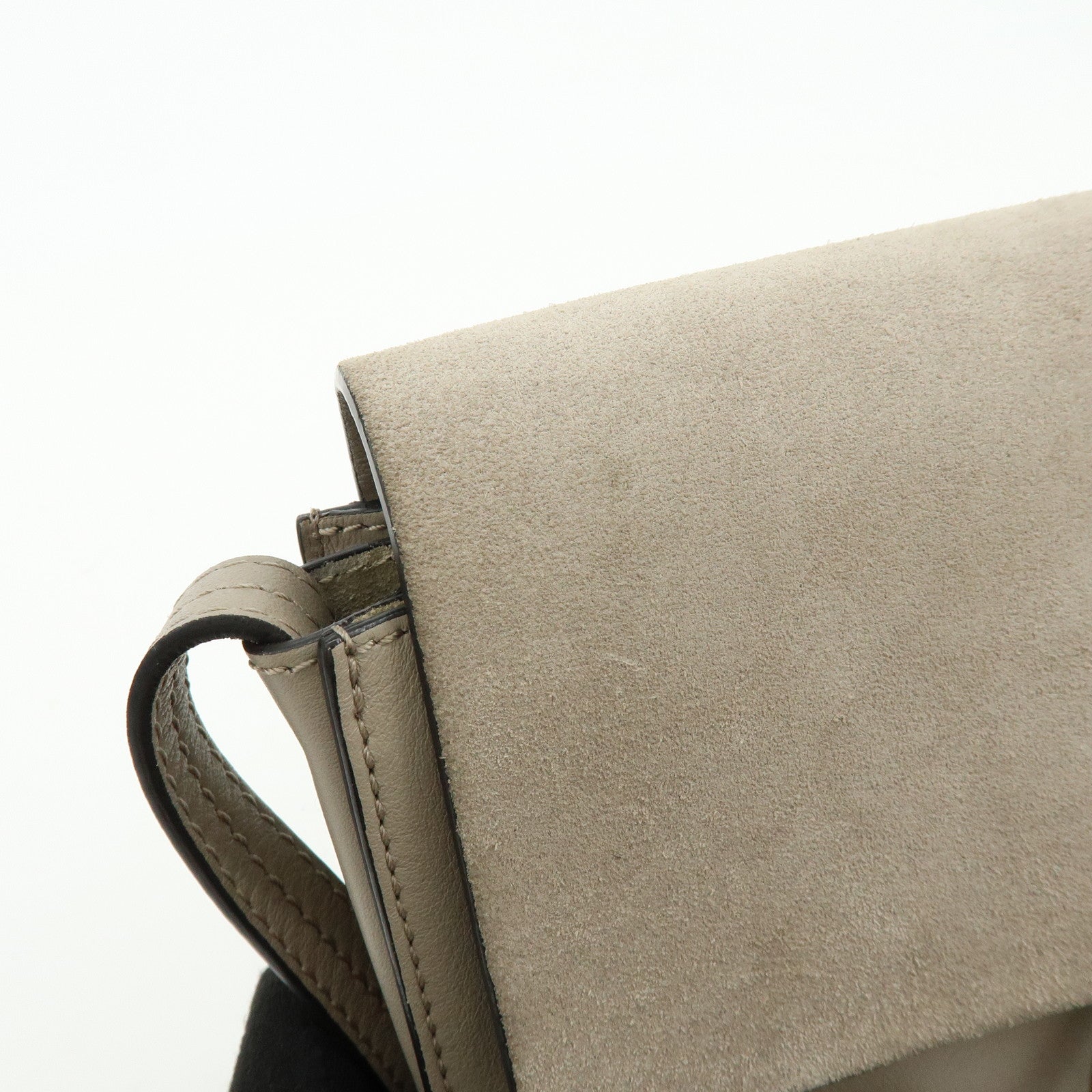 Chloe Faye Suede Leather Shoulder Bag Crossbody Bag Greige