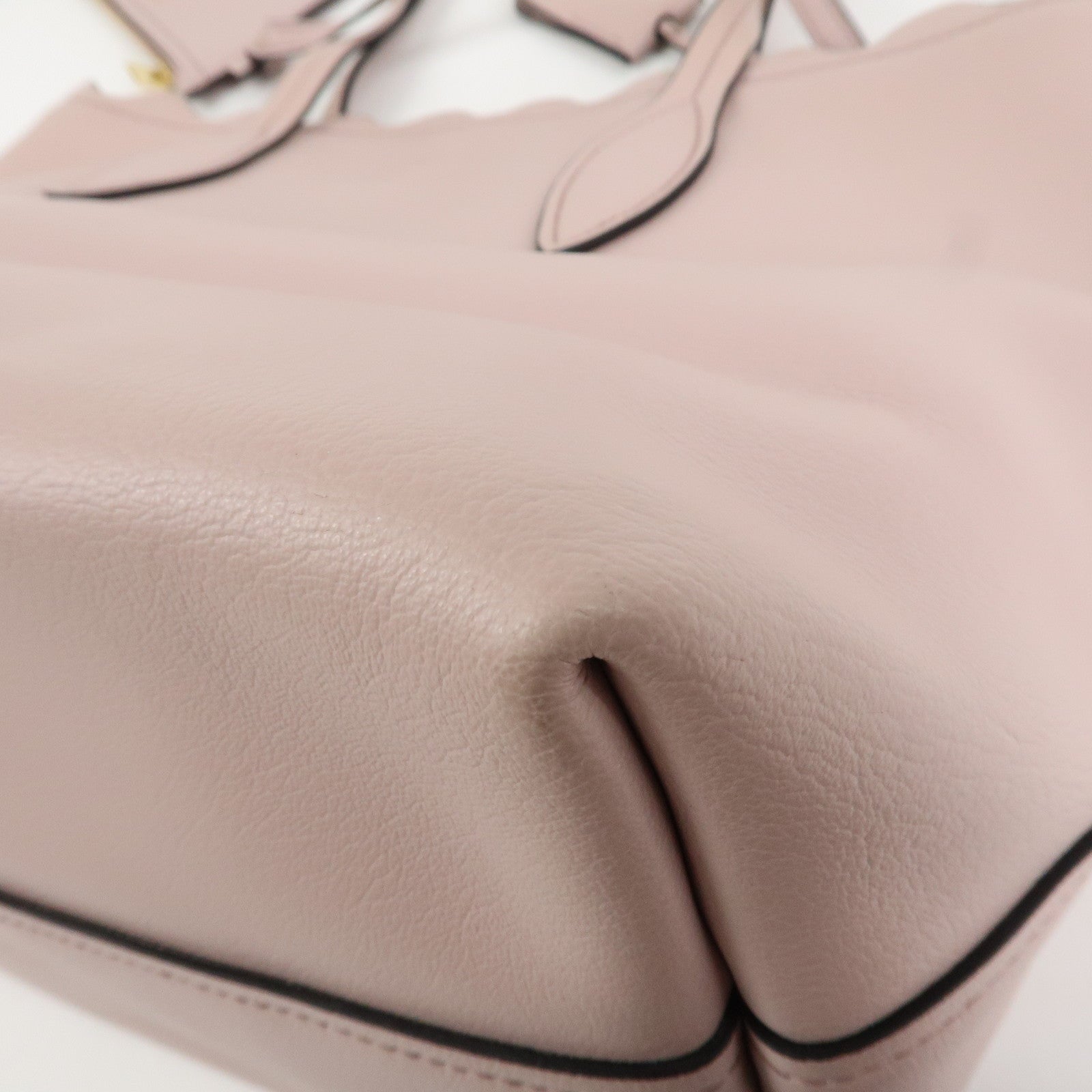 MIU MIU Leather Flower Tote Bag Shoulder Bag Pink 5BG054