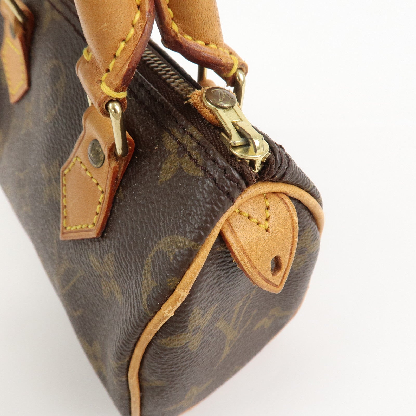 Louis Vuitton Monogram Mini Speedy Hand Bag Boston Bag Brown M41534