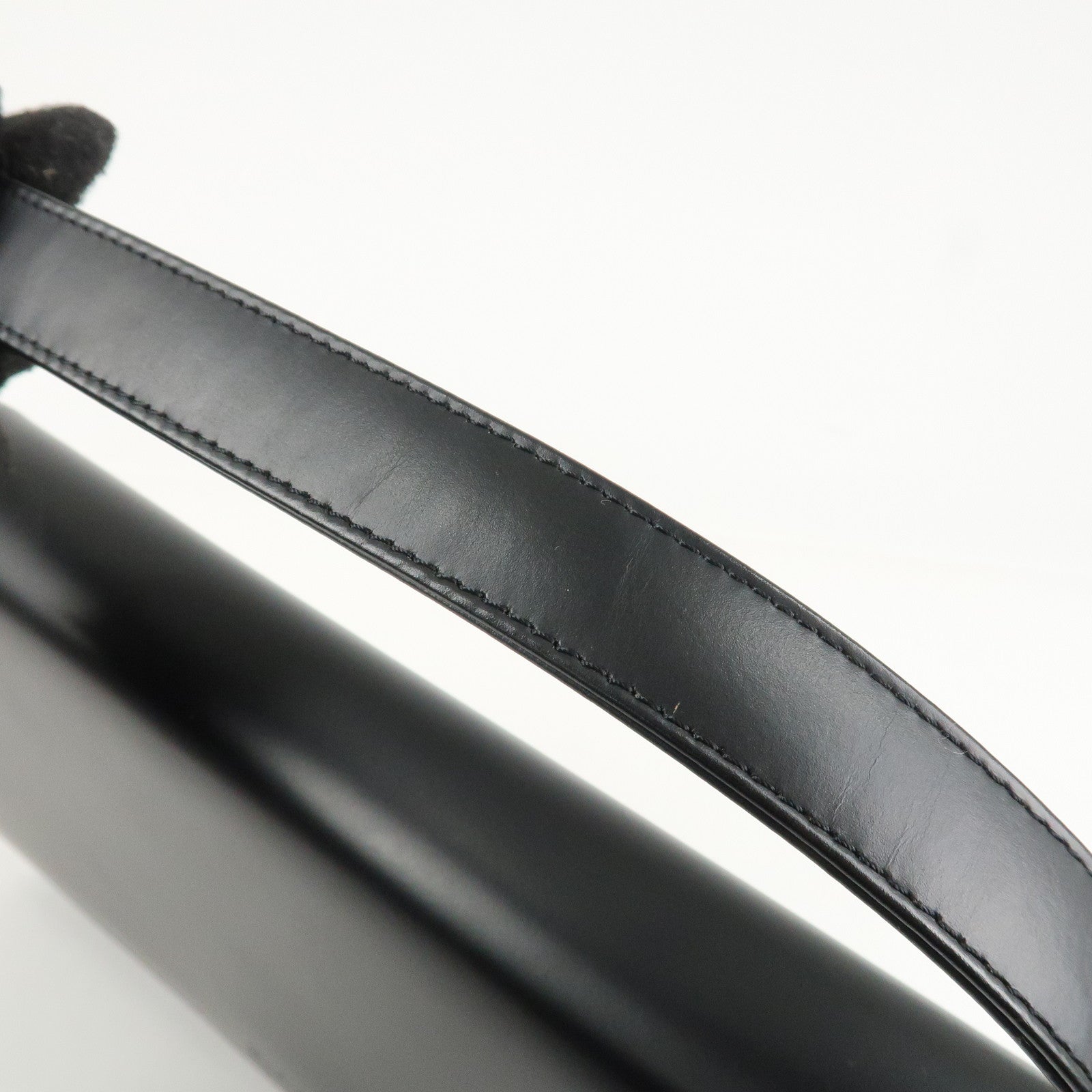 BURBERRY Nova Plaid PVC Leather Shoulder Bag Hand Bag Black Beige Used