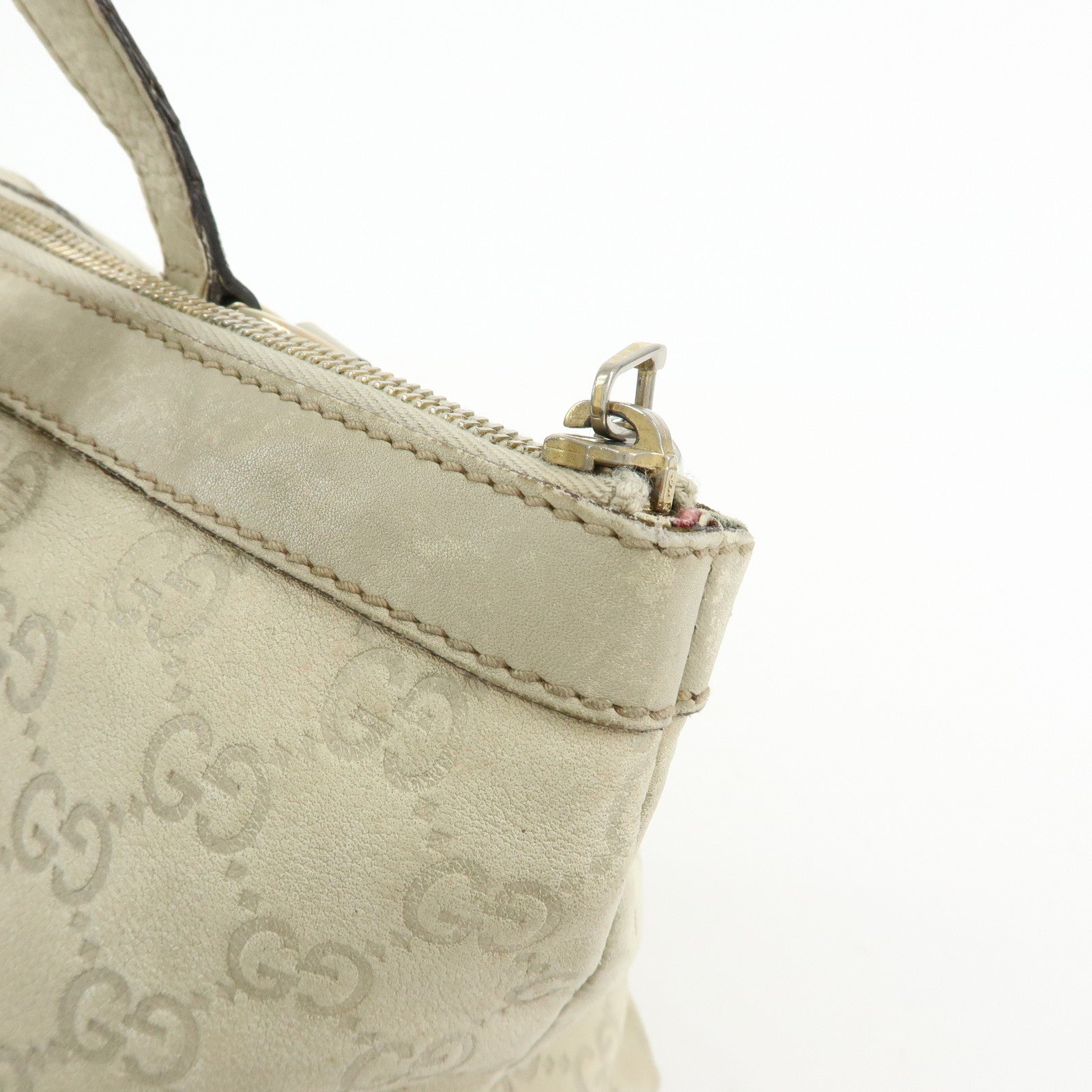 GUCCI Abbey GG Canvas Tote Bag Shoulder Bag White 141470