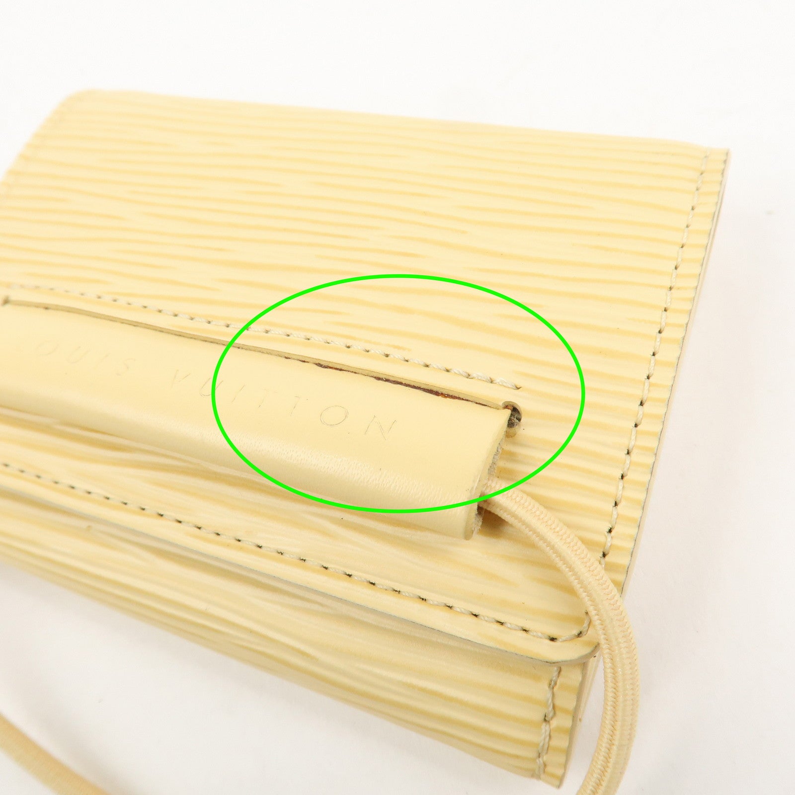 Louis Vuitton Epi Portefeuille Elastic Coin Purse Vanilla M6346A