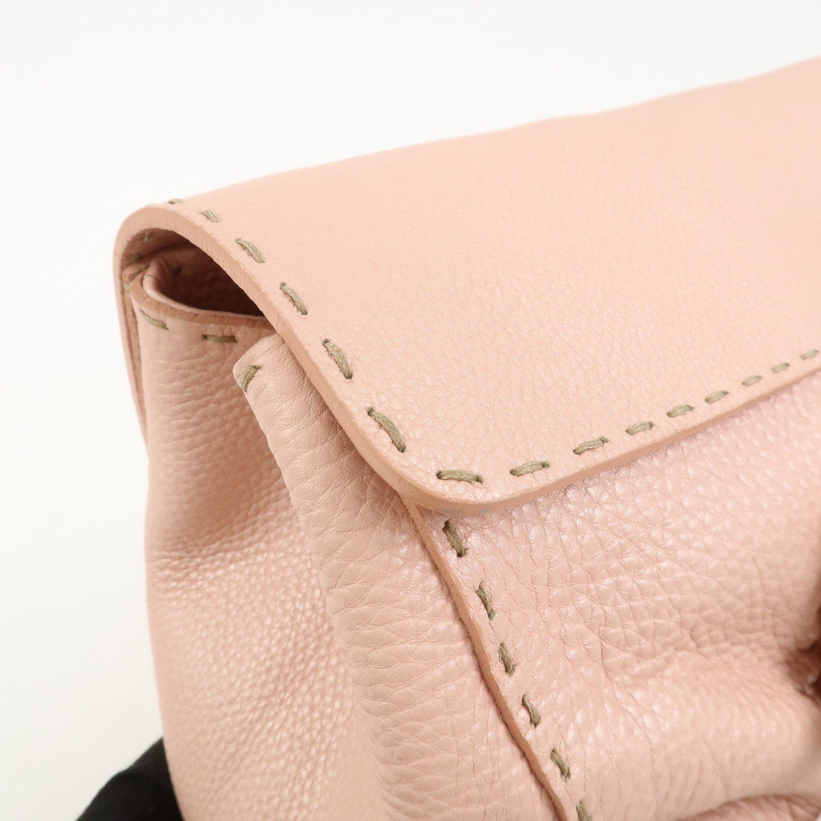 FENDI Seleria Linda Leather Shoulder Bag Hand Bag Pink 8BR442