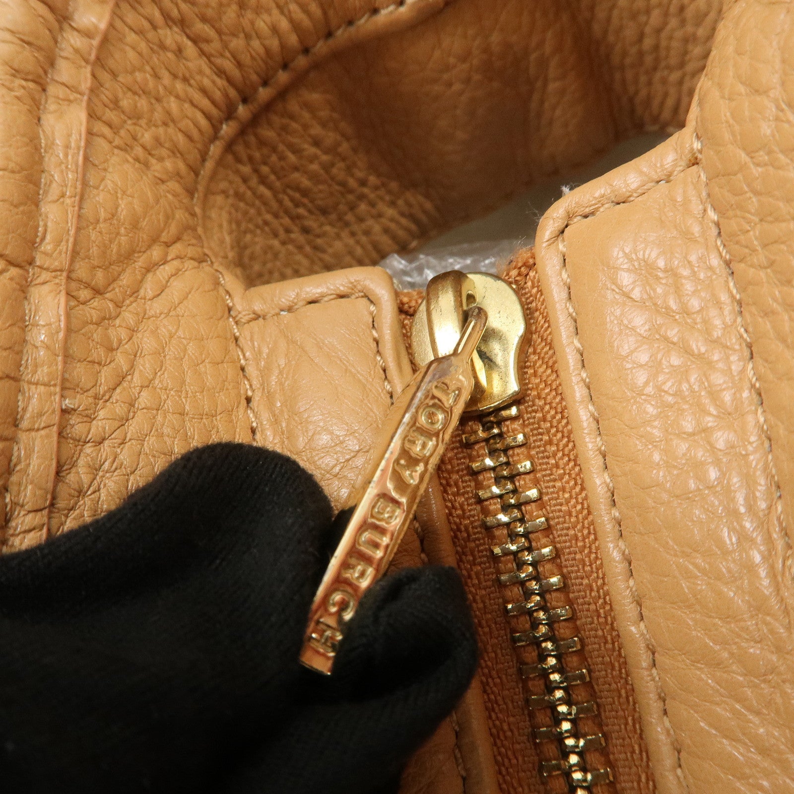 TORY BURCH Logo Leather 2Way Bag Shoulder Bag Hand Bag Brown