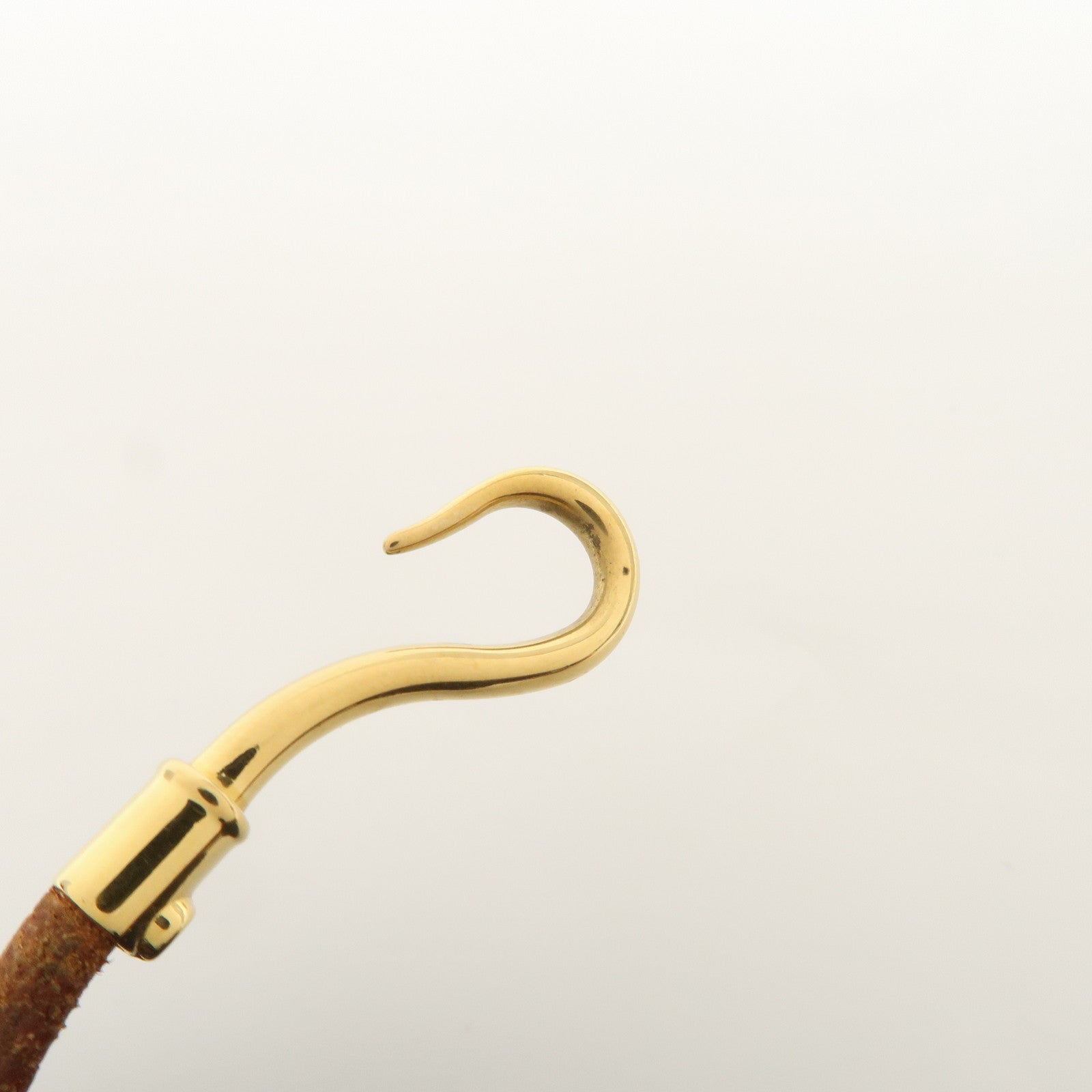 HERMES Jumbo Leather Metal Bracelet Choker Brown