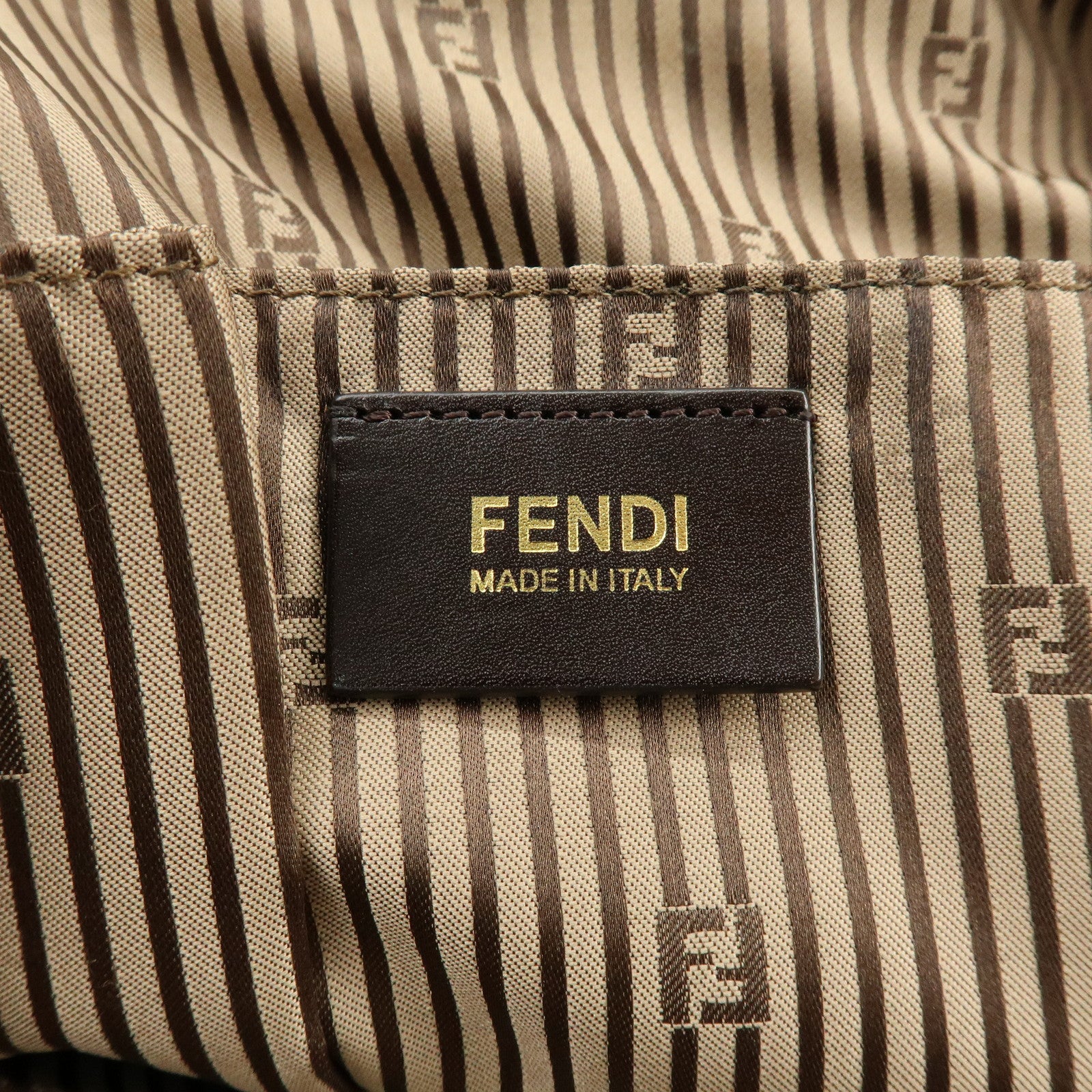 FENDI Leather Chameleon 2Way Hand Bag Shoulder Bag Beige 8BL114