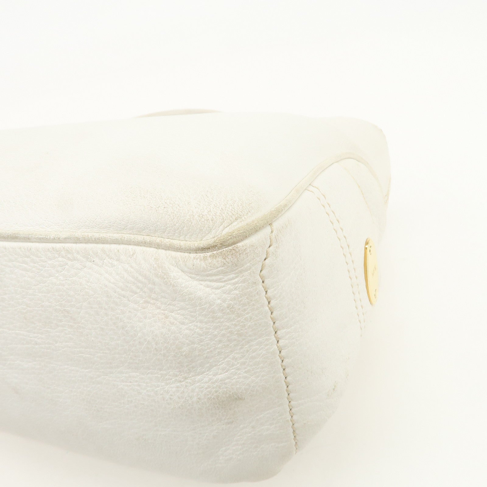 CELINE Leather Boogie Bag Hand Bag Tote Bag Ivory