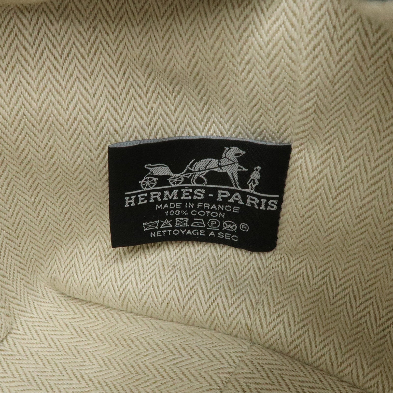 HERMES Canvas Bride A Brac PM Hand Bag Green Navy Used