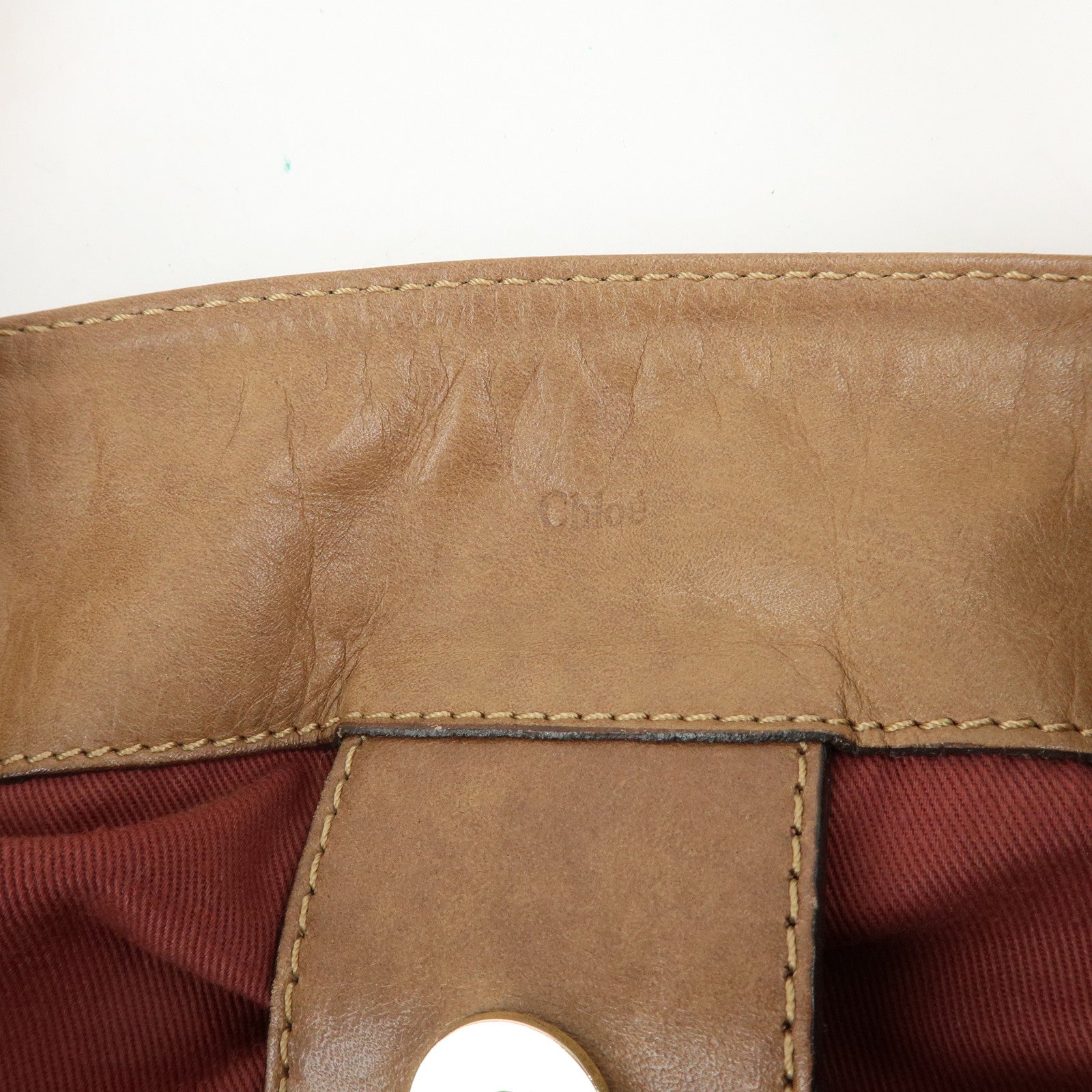Chloe Victoria Leather Tote Bag Hand Bag Shoulder Bag Brown