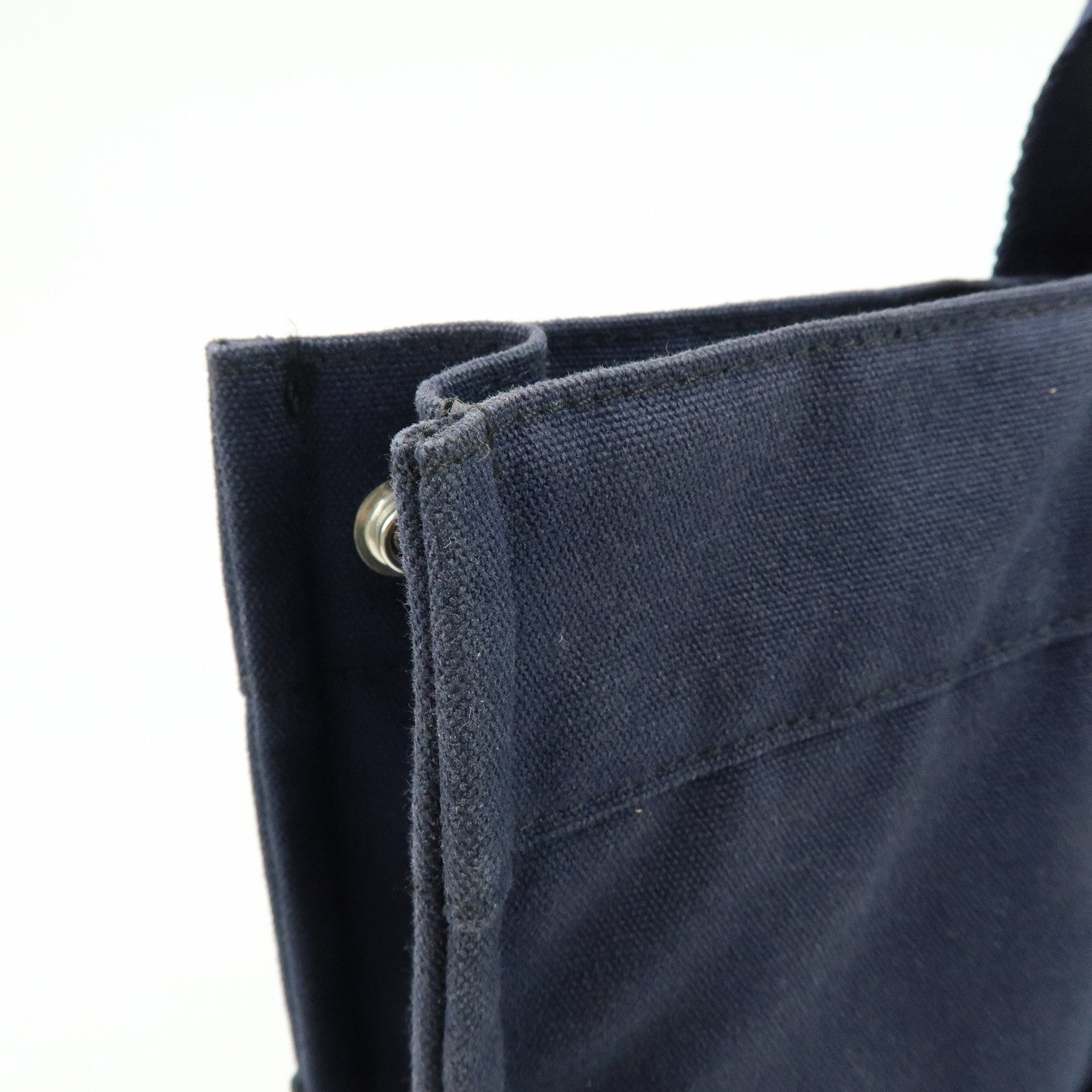 HERMES Fourre Tout MM Canvas Tote Bag Hand Bag Navy Black