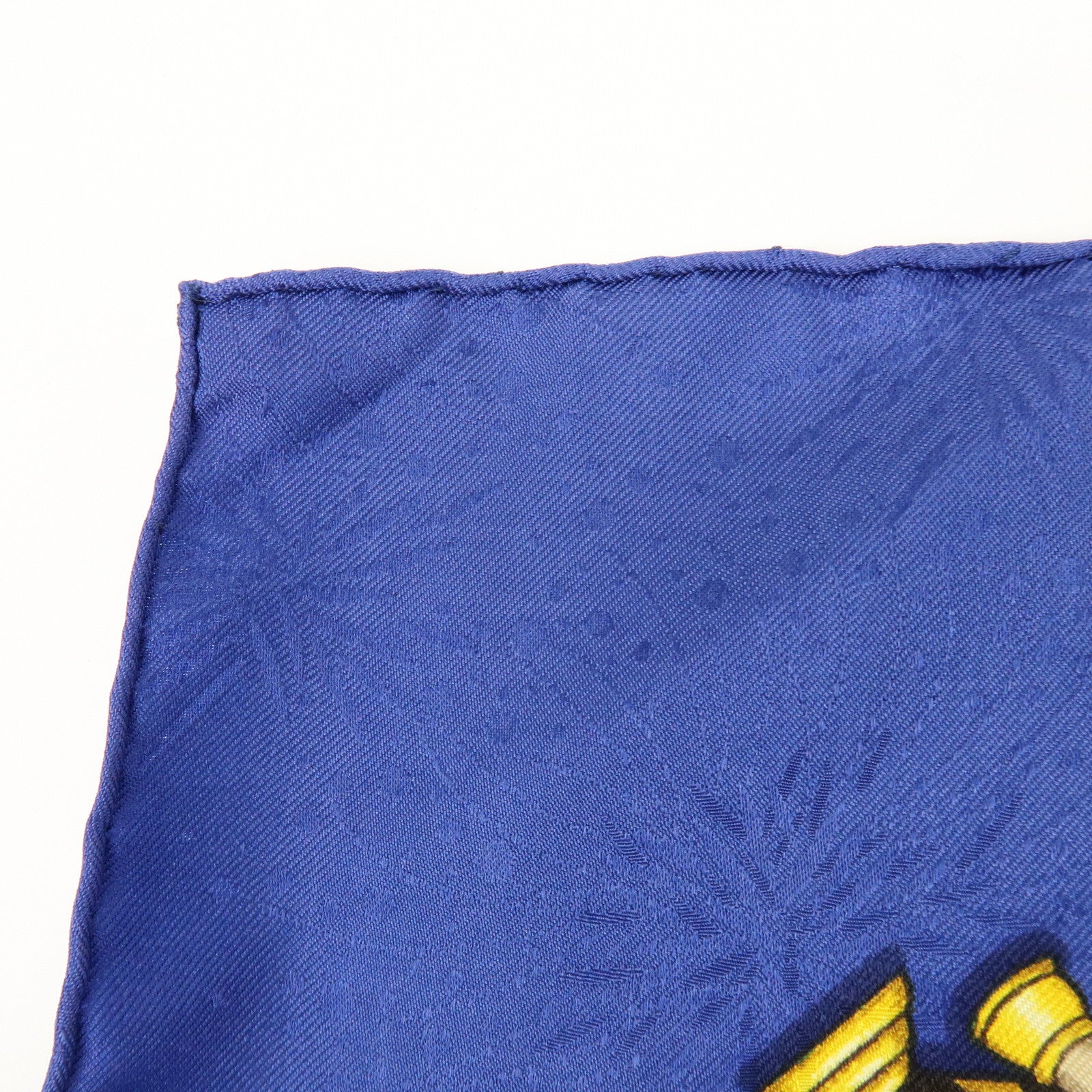 HERMES Carre 90 Silk 100% LUNA PARK Scarf Blue Gold