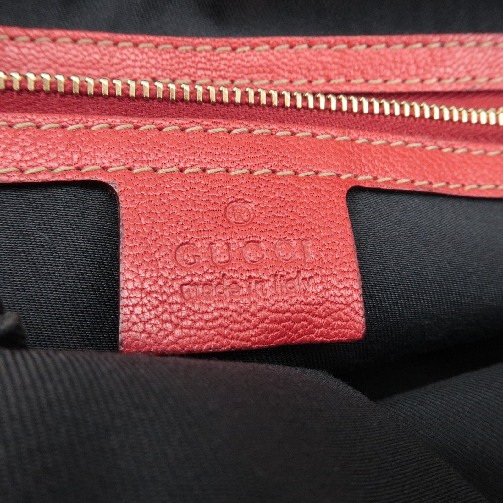 GUCCI Sherry Leather Chain Shoulder Bag Red 152462 Used