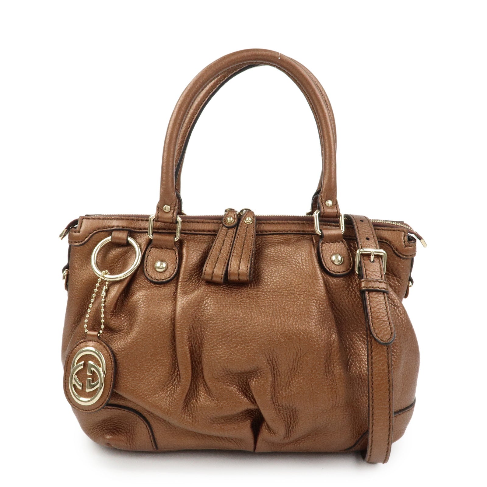 GUCCI Interlocking G Leather 2Way Bag Shoulder Bag Hand Bag 247902