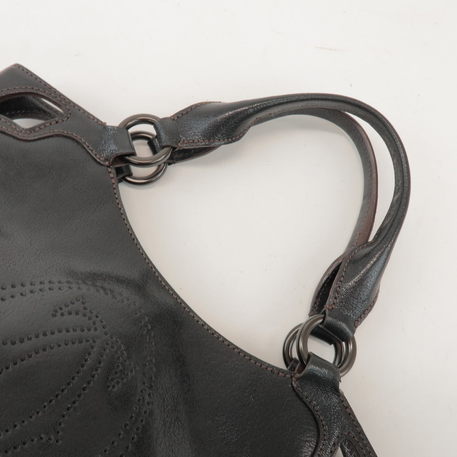 Cartier Marcello de Cartier Leather Hand Bag Tote Bag Black