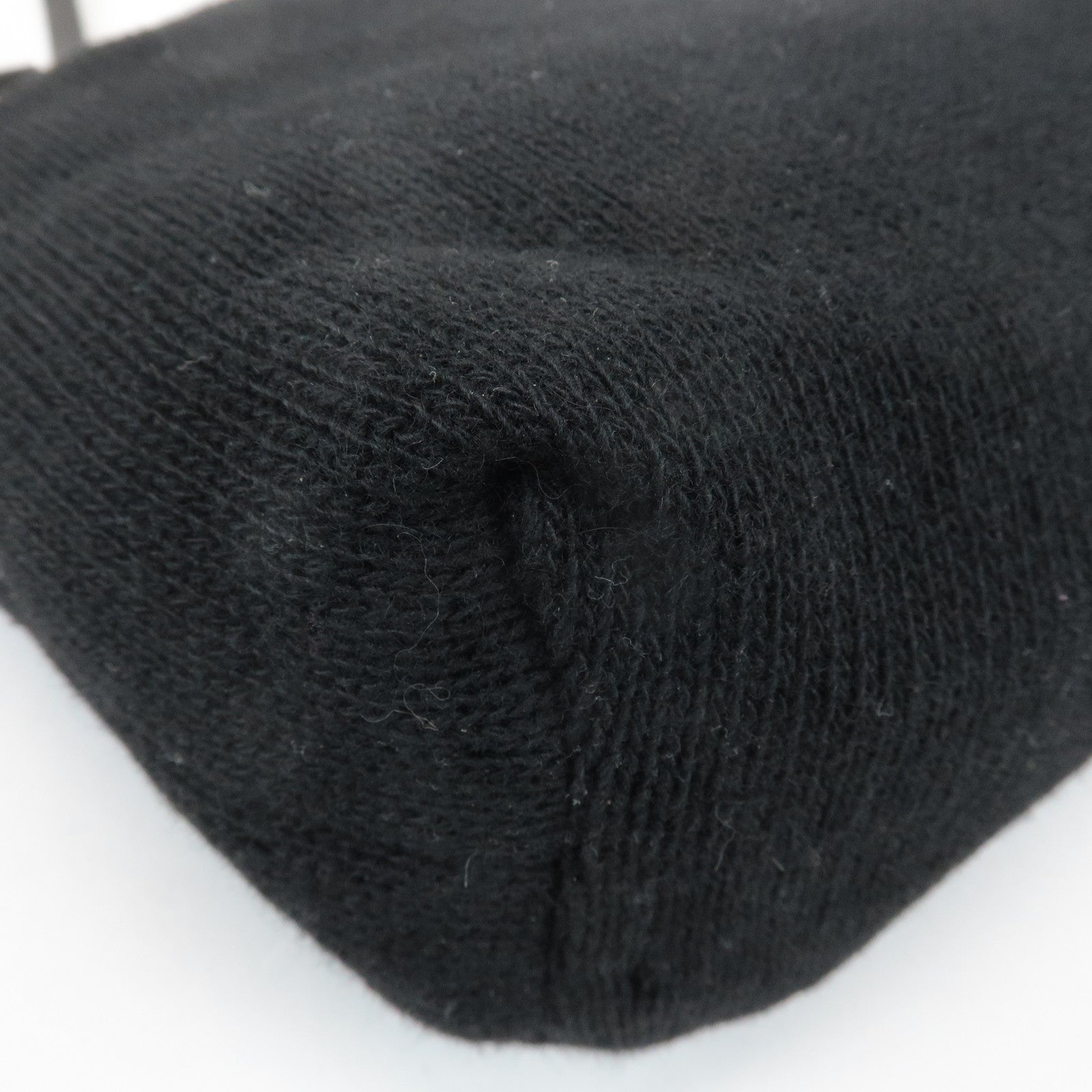 FENDI Wool Leather Tote Bag Shoulder Bag Black 26633 Used