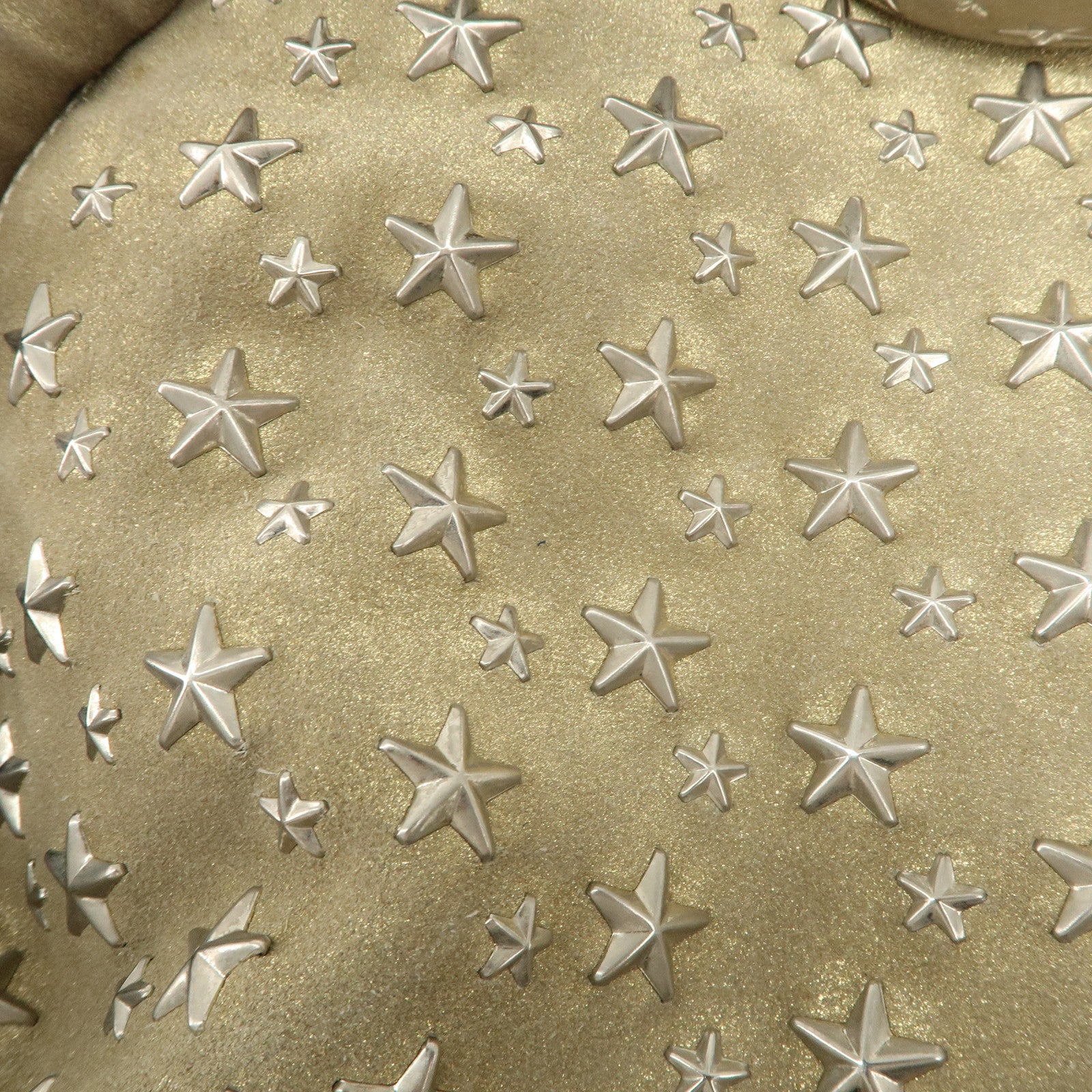 JIMMY CHOO Sky Bag Studs Leather Shoulder Bag Gold