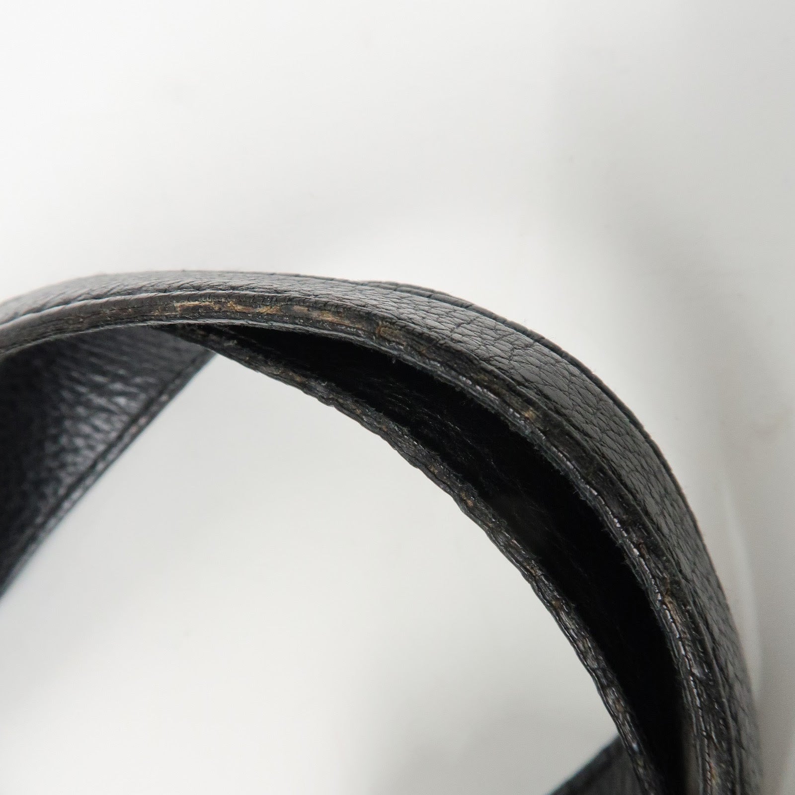 BVLGARI Logo Mania Leather Canvas Tote Bag Hand Bag Black Used