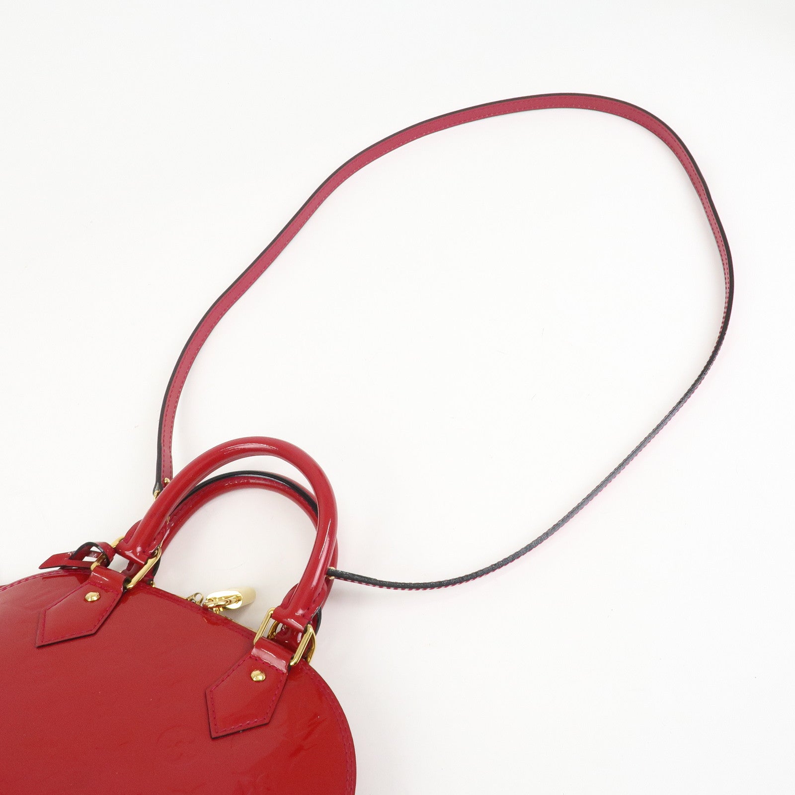 Louis Vuitton Monogram Vernis Leather Alma BB 2Way Bag Red M91606