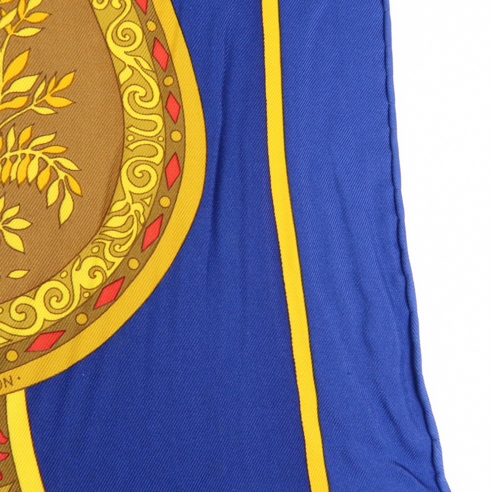 HERMES Carre 90 Silk 100% Scarf IN SALZBURG Blue Gold