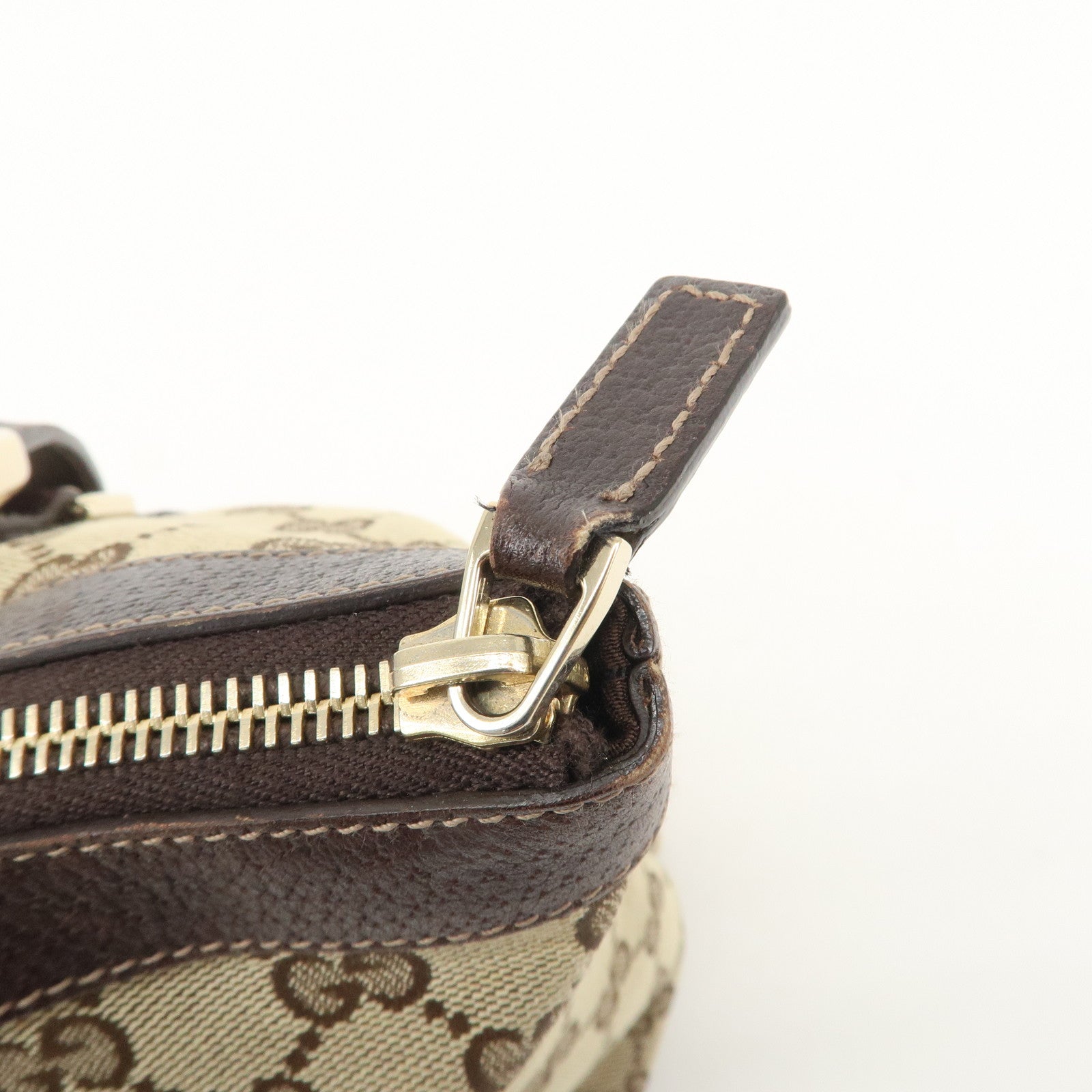 GUCCI Abbey GG Canvas Leather Shoulder Hand Bag Beige Brown 141470 Used