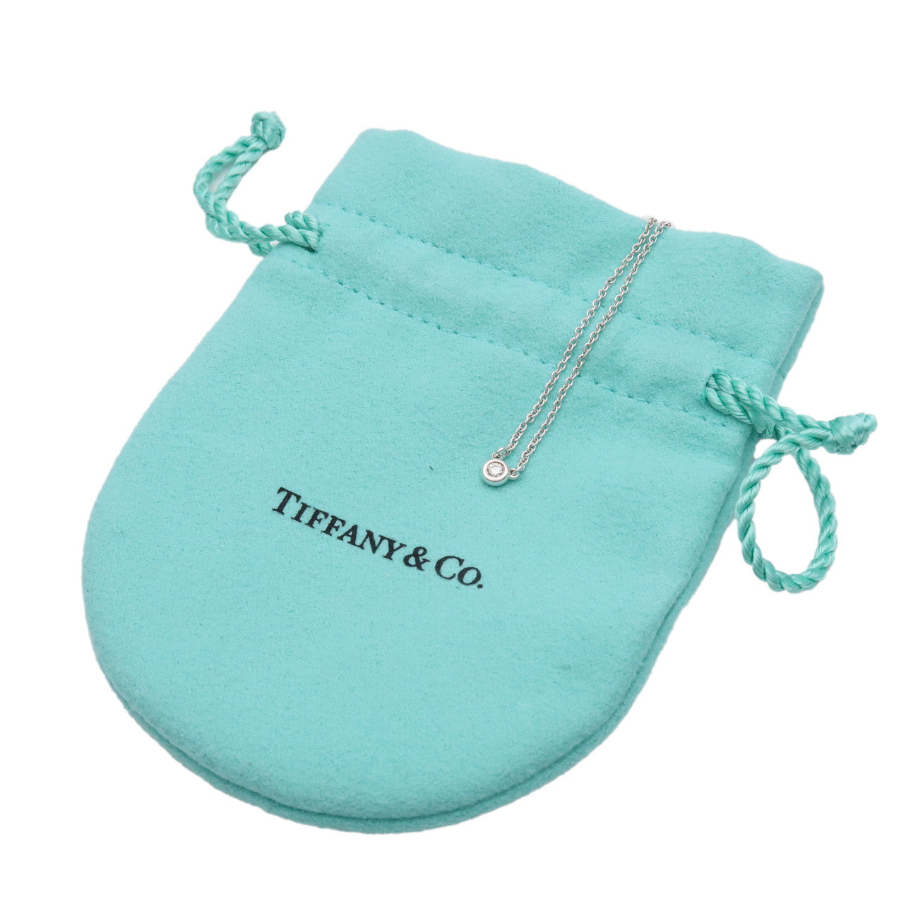 Tiffany & Co By the Yard 1P Diamond Necklace 0.05ct SV925