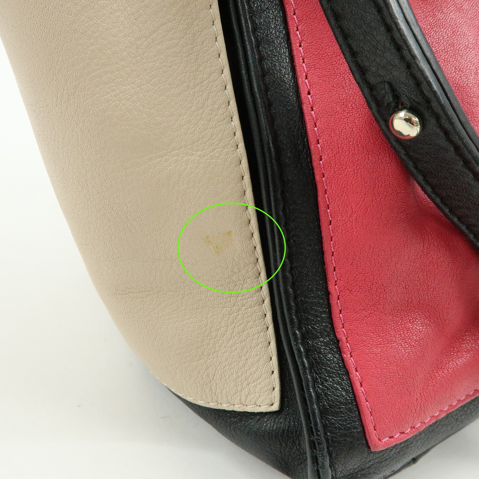 Chloe See By Chloe Leather 2Way Shoulder Bag Hand Bag Pink Black