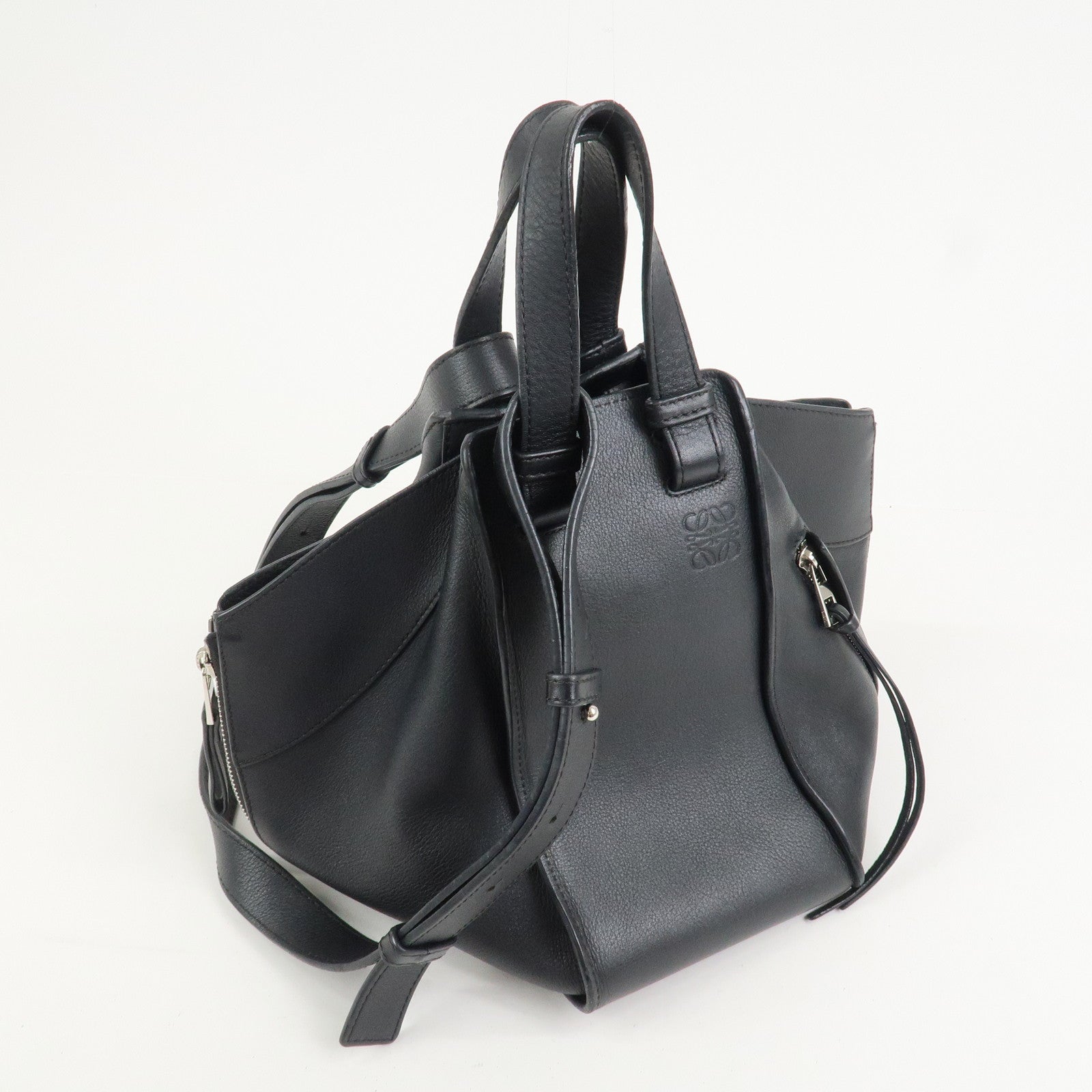 LOEWE Hammock Medium Leather Shoulder Bag Hand Bag Black