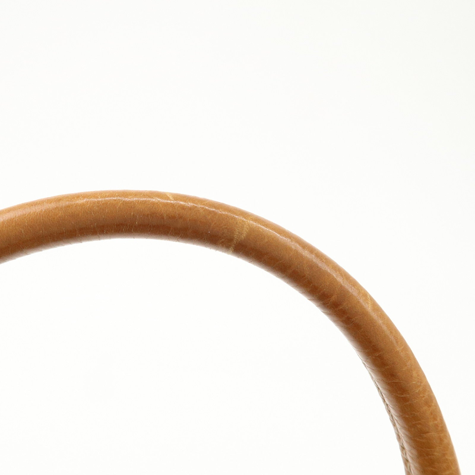 GUCCI Interlocking G Sherry Leather Canvas Hand Bag Beige 114882 Used