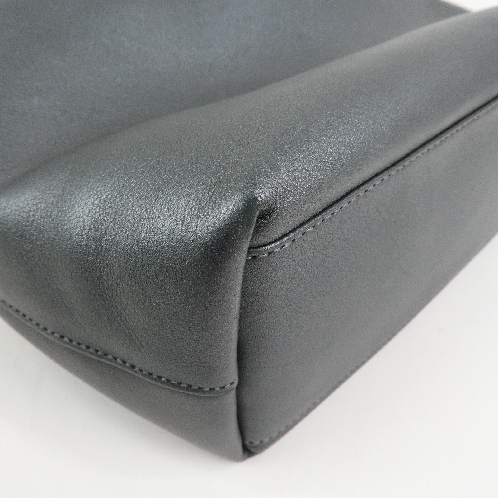 Christian Dior Maris Pearl Leather Hand Bag Gray