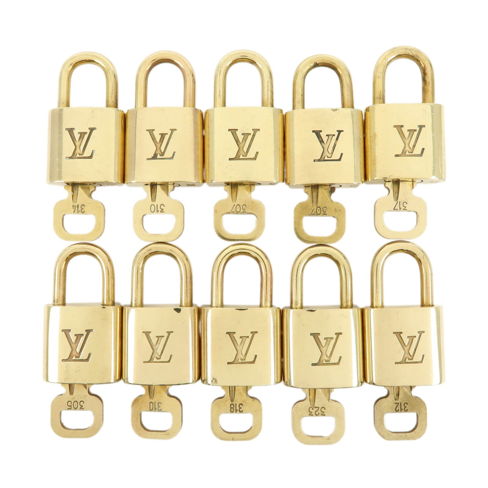 Louis Vuitton Set of 10 Lock & Key Cadena Key Lock Used