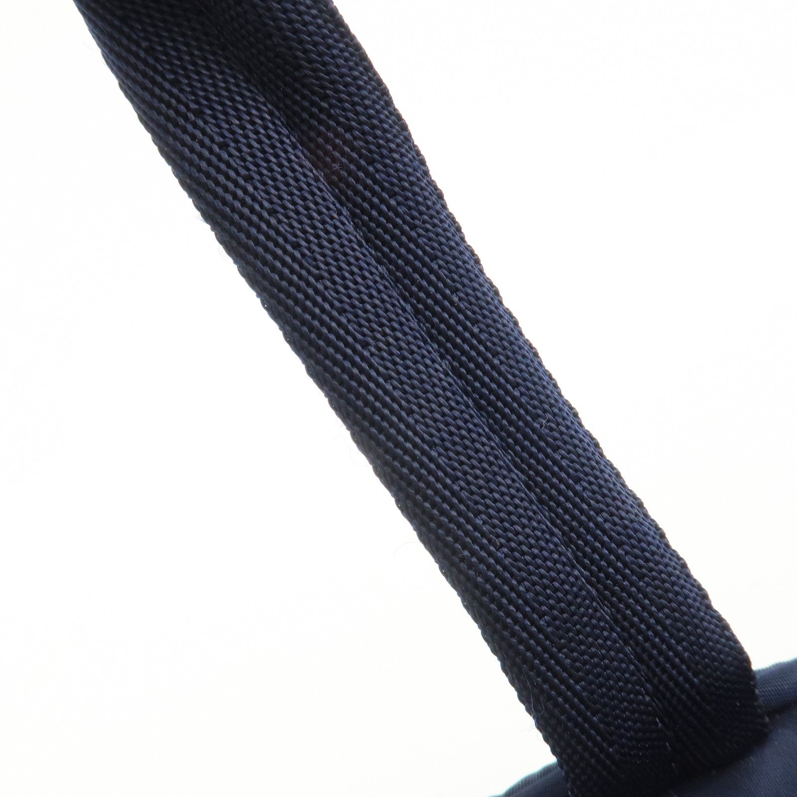 PRADA Triangle Logo Nylon Leather Hand Bag Navy