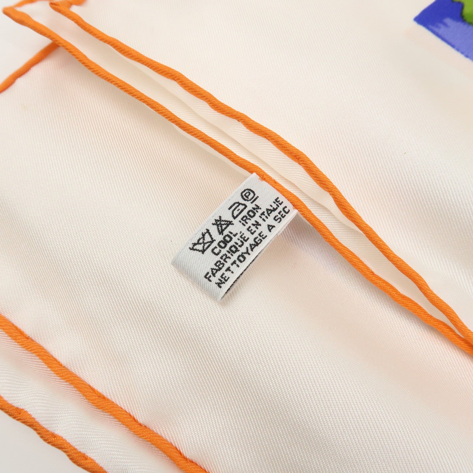 Louis Vuitton Monogram Silk 100% Scarf White Orange Watercolor