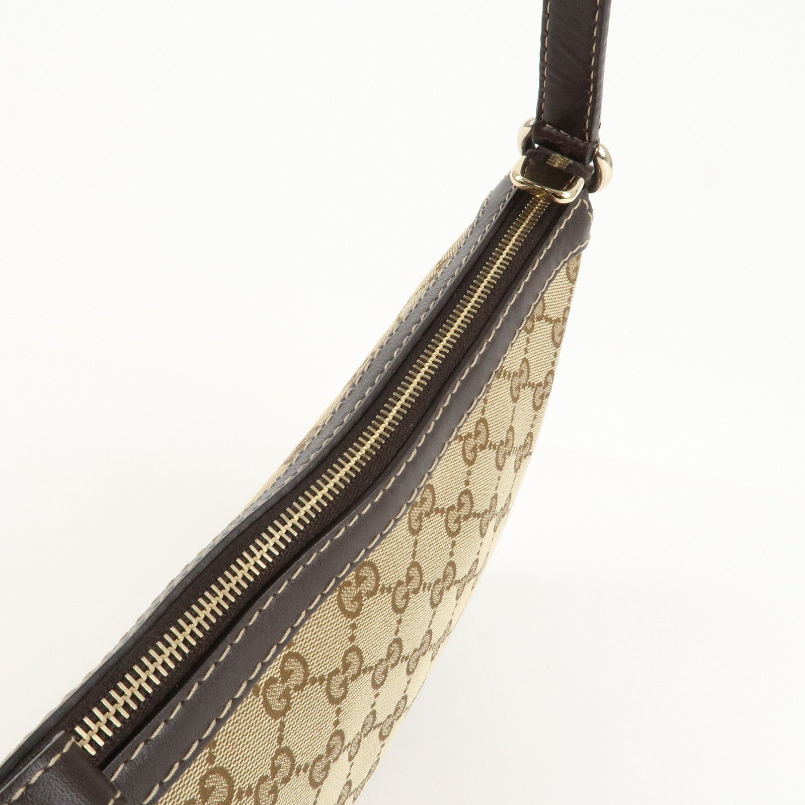 GUCCI Lovely Heart GG Canvas Leather Shoulder Bag Brown 257072 Used