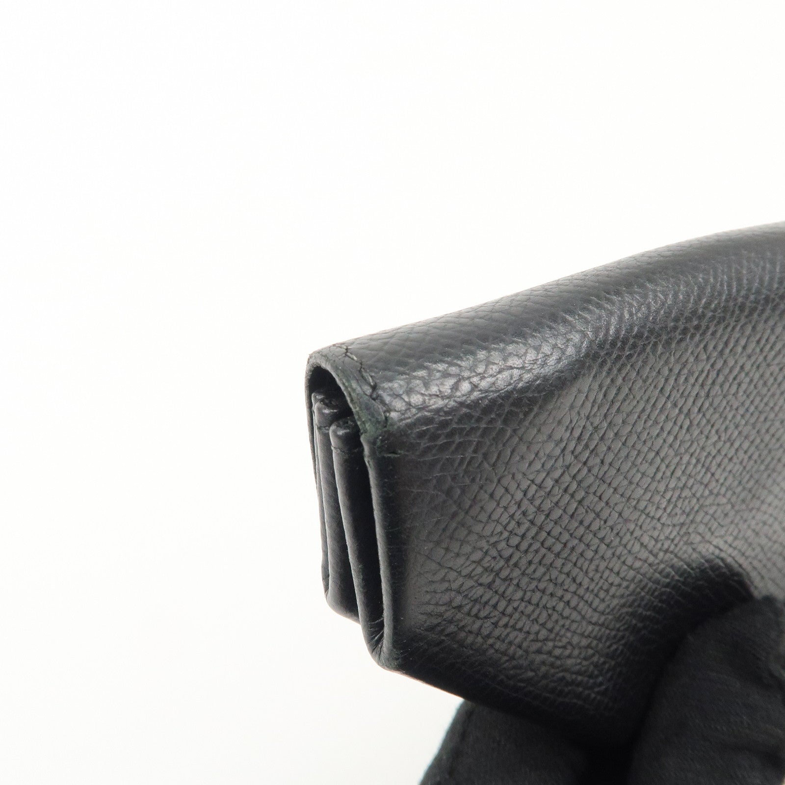 HERMES Ruban Quatre Vo Epson I Stamped Coin Case Black Silver HDW Used