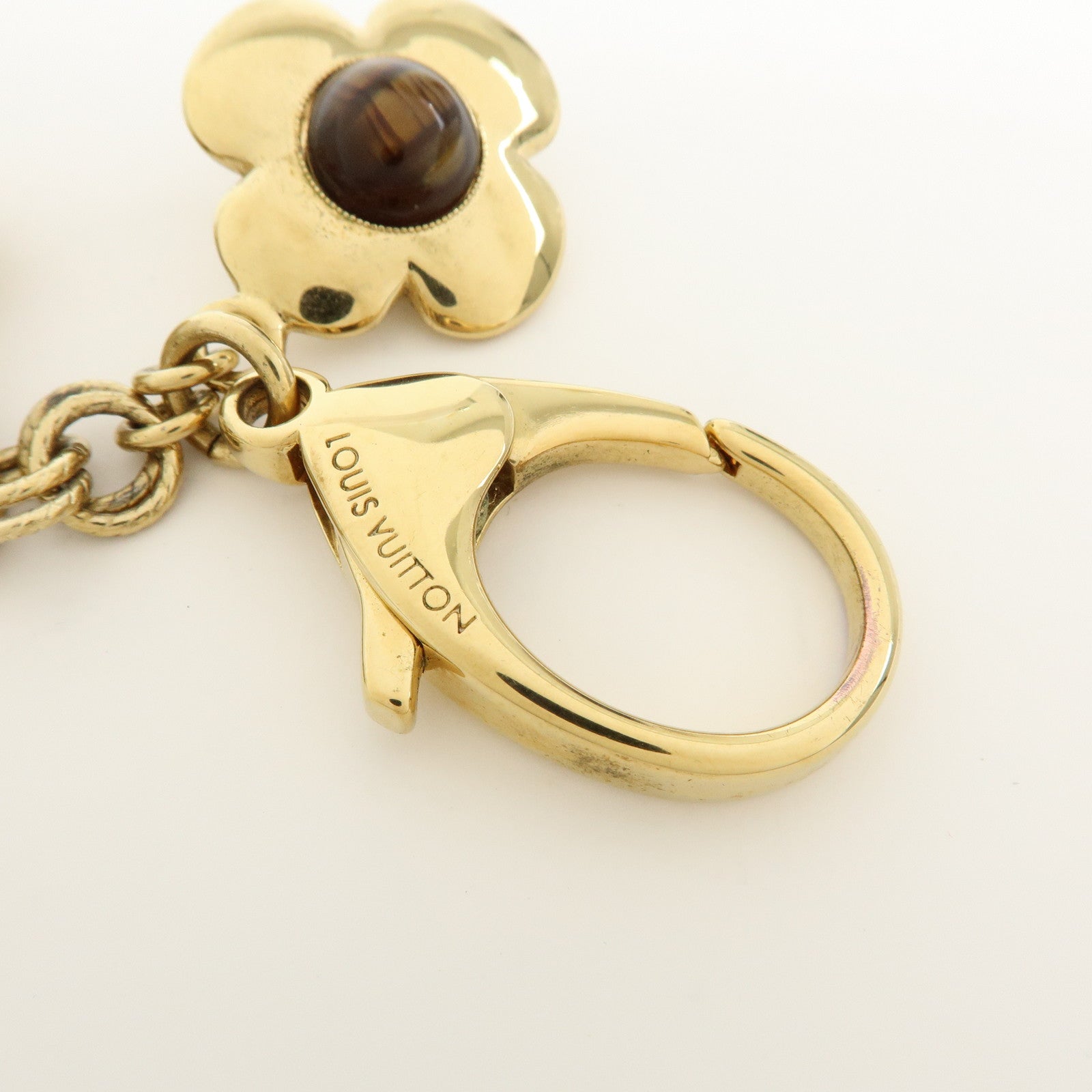 Louis Vuitton Metal Bijou Sac Tresor Bag Charm Gold Brown M66349