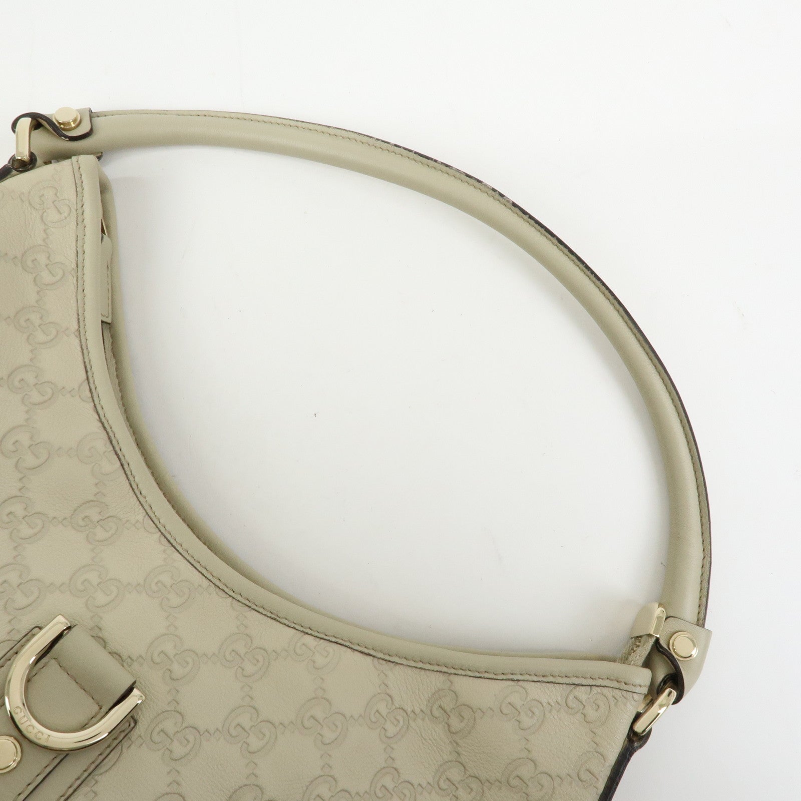 GUCCI Abbey Guccissima Leather Shoulder Bag Hand Bag White 130737