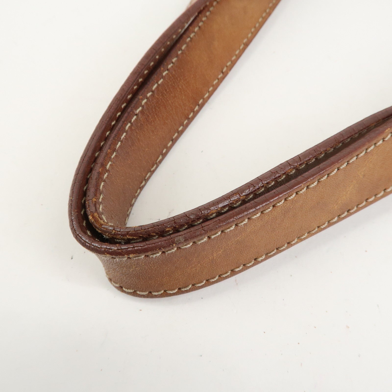 CELINE Macadam PVC Canvas Leather Tote Bag Hand Bag Brown