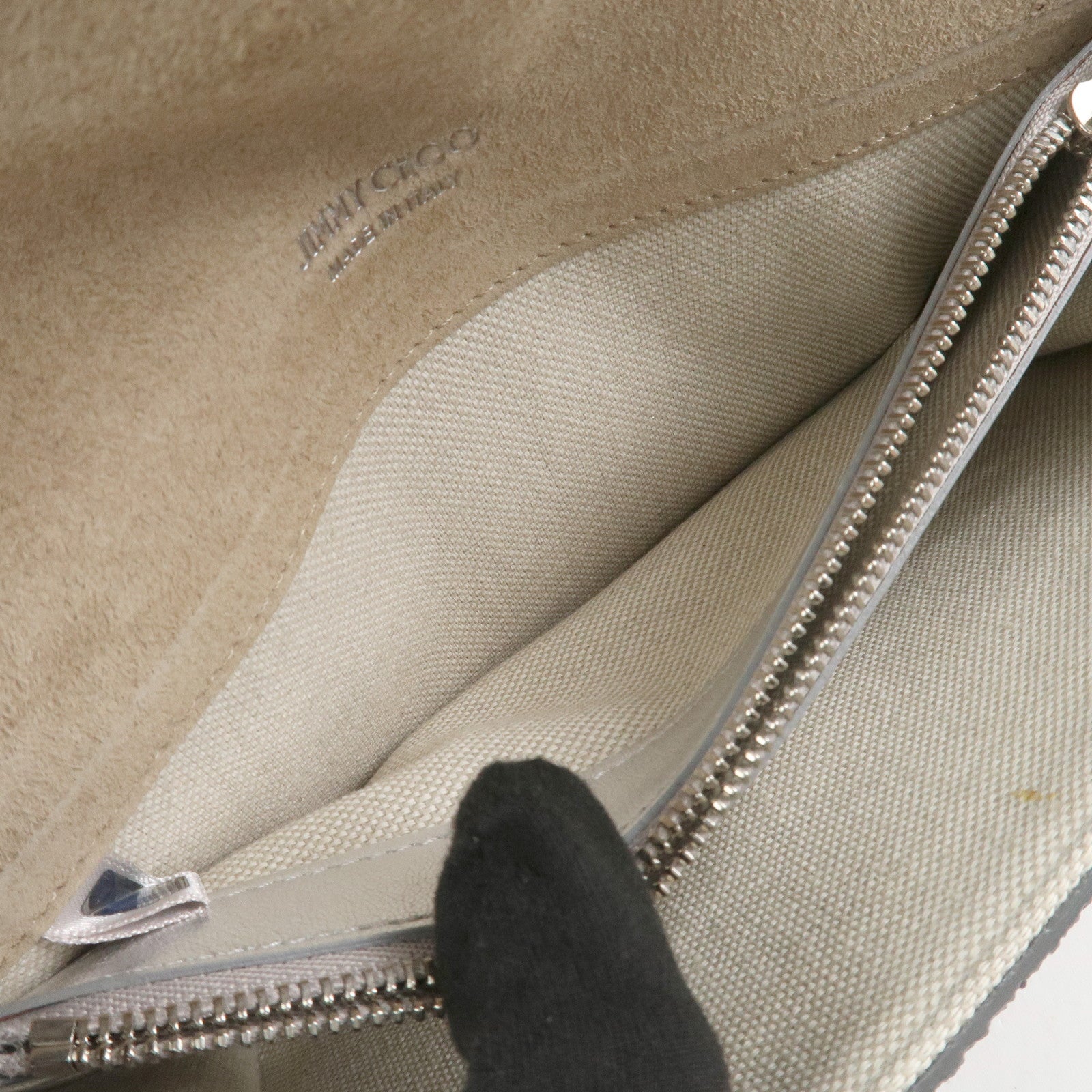 JIMMY CHOO Chain Shoulder Bag Clutch Bag Glitter Pink Gray Silver