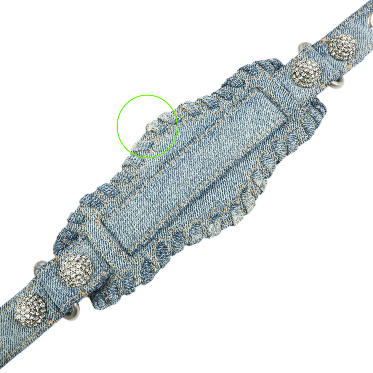 BALENCIAGA Denim Studs Shoulder Bag Hand Bag Blue 671307