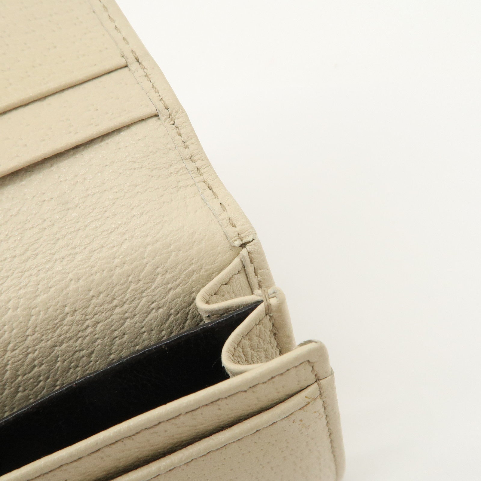 GUCCI Abbey GG Canvas Leather Card Case Ivory Beige 141417 Used