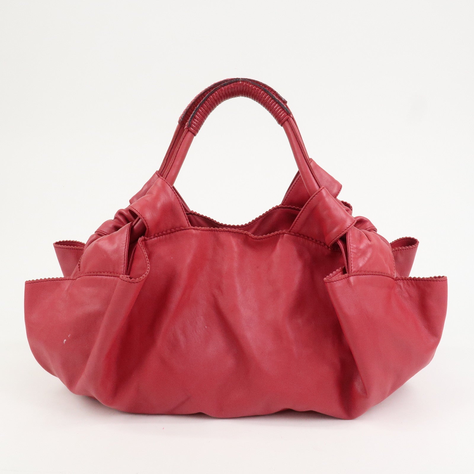 LOEWE Anagram Nappa Leather Nappa Aire Hand Bag Shoulder Bag Red